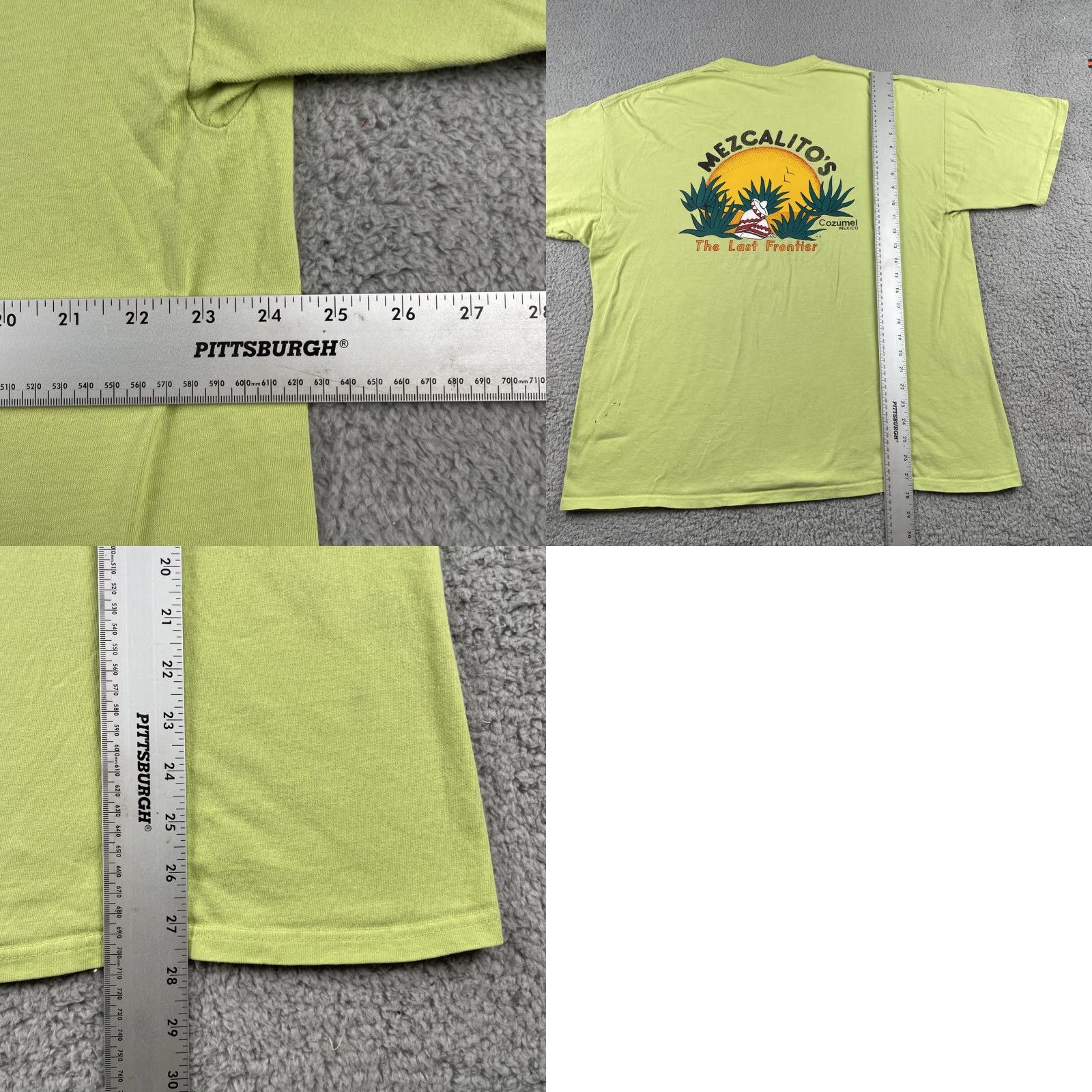 Vintage Vtg M&O Knits XXL Mezcalito’s The Last Frontier Cozumel Mexico Shirt Lime Green Men T-Shirt Crew Neck Cotton Knit Short Sleeve Size US XXL / EU 58 / 5 - 10 Thumbnail