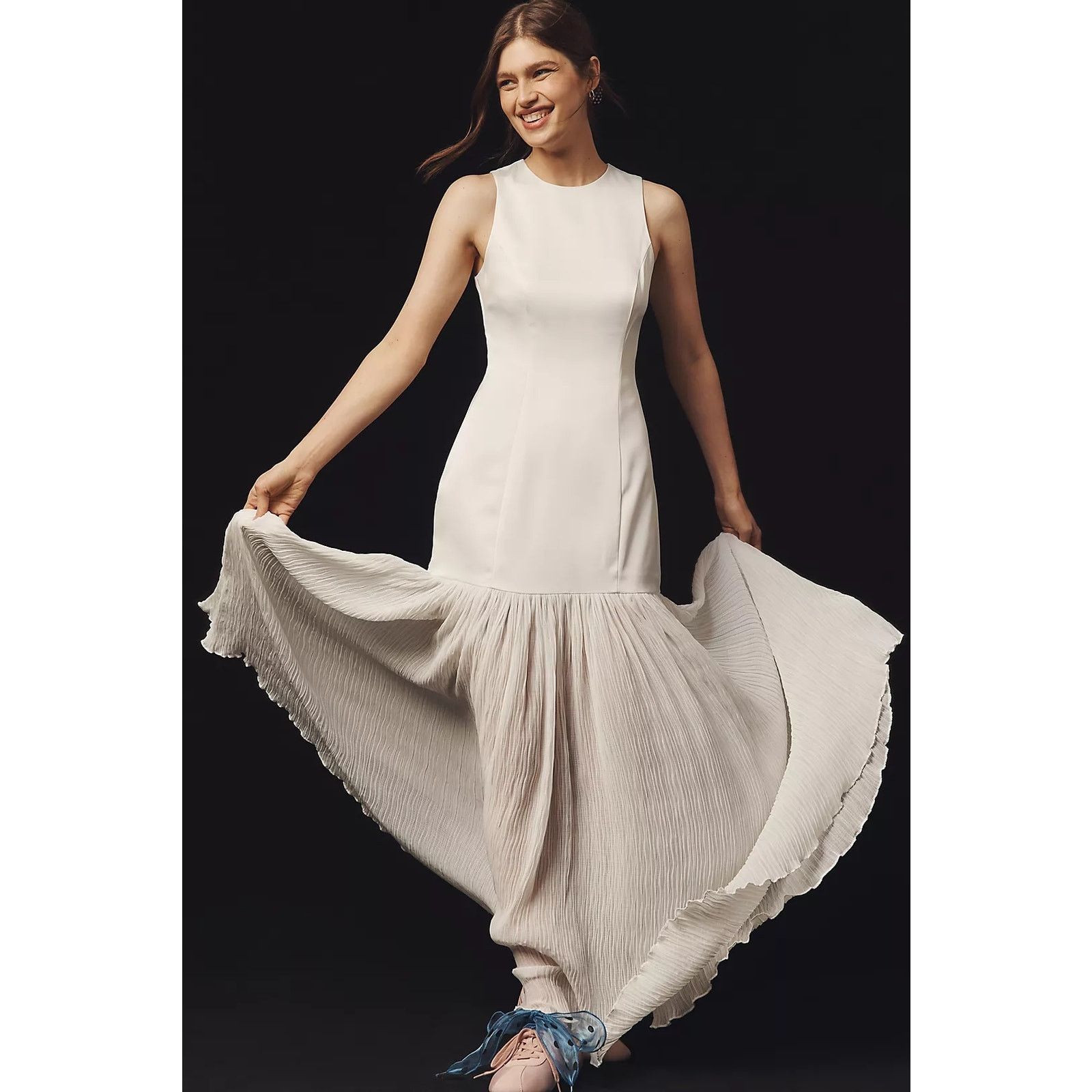 Anthropologie New ALIGNE Zane Sleeveless Sheer Skirt Maxi Dress $275 SZ 10 Size L / US 10 / IT 46 - 4 Thumbnail