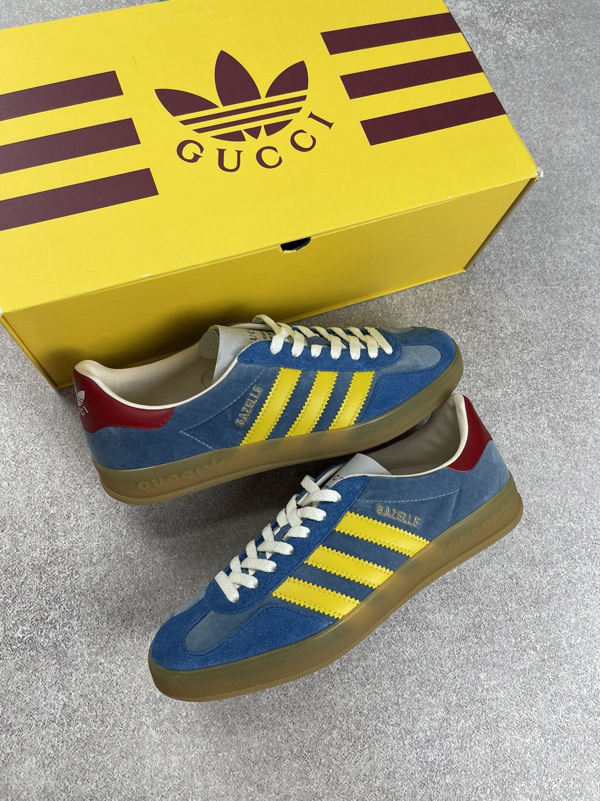 Gucci Adidas x Gucci Gazelle Blue/Yellow Size US 8.5 Size US 8.5 / EU 41-42 - 2 Thumbnail