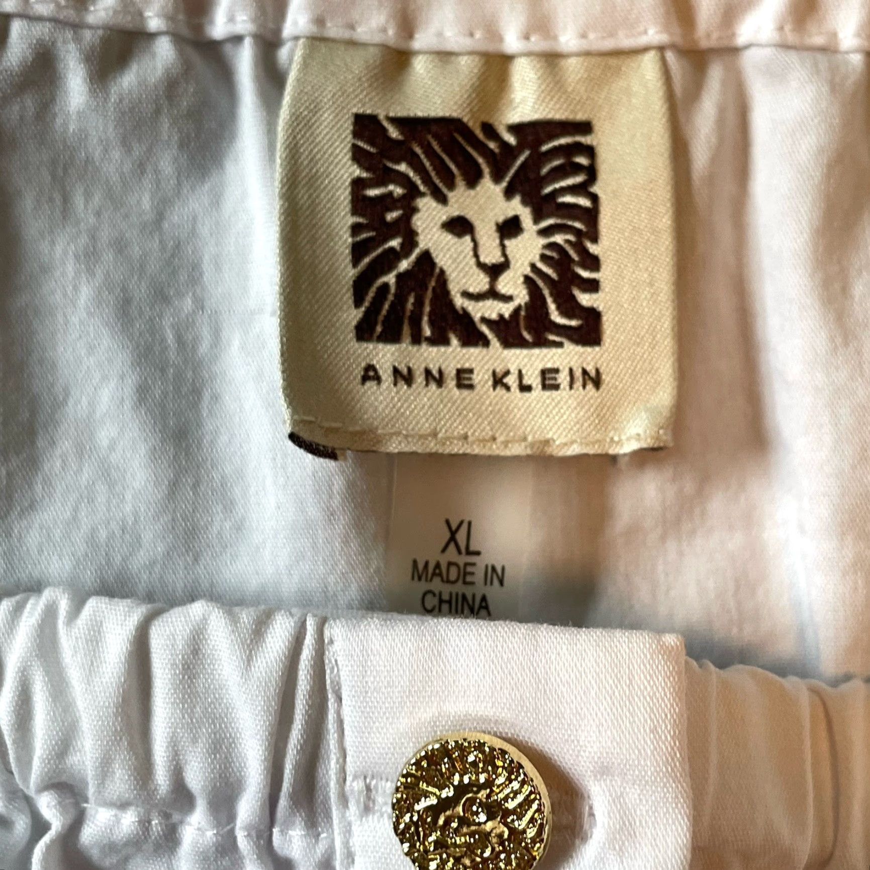 Anne Klein VINTAGE ANNE KLEIN Women's XL White Cotton Off Shoulder Top Buttons Breezy Cottagecore Size XL / US 12-14 / IT 48-50 - 2 Thumbnail