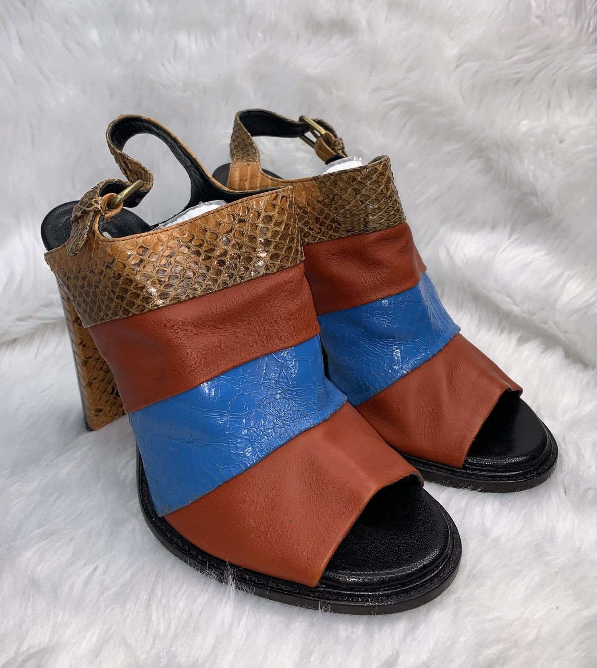 Dries Van Noten Dries Van Noten Snake Skin Heels Size US 9.5 / IT 39.5 - 1 Thumbnail