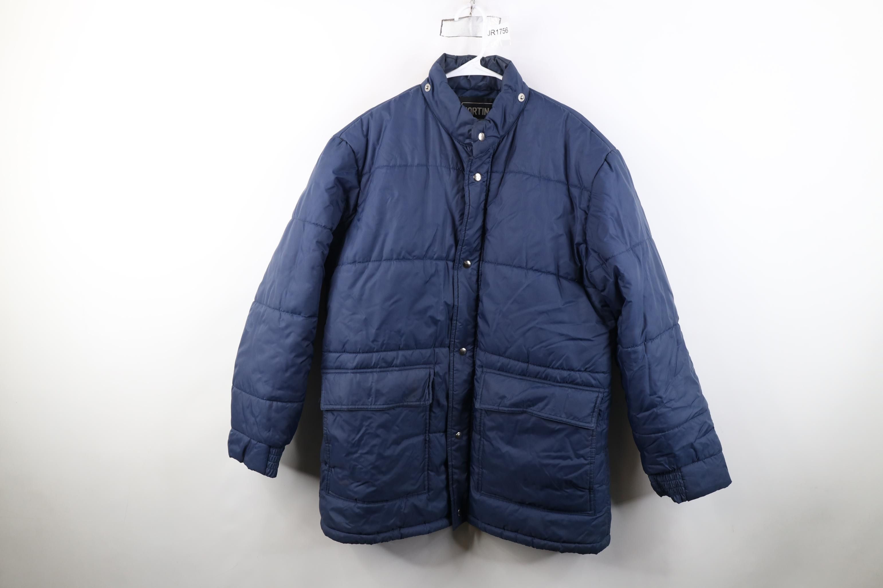 Vintage Vintage 70s Streetwear Puffer Chore Barn Jacket Navy Blue Size US L / EU 52-54 / 3 - 1 Thumbnail