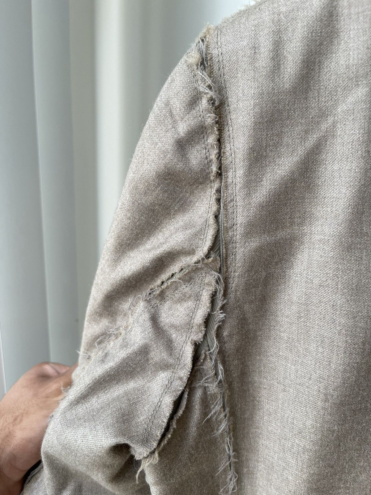 Maison Margiela Maison Martin Margiela FW04 Beige Wool Overlay Long Coat Size US XS / EU 42 / 0 - 16 Thumbnail