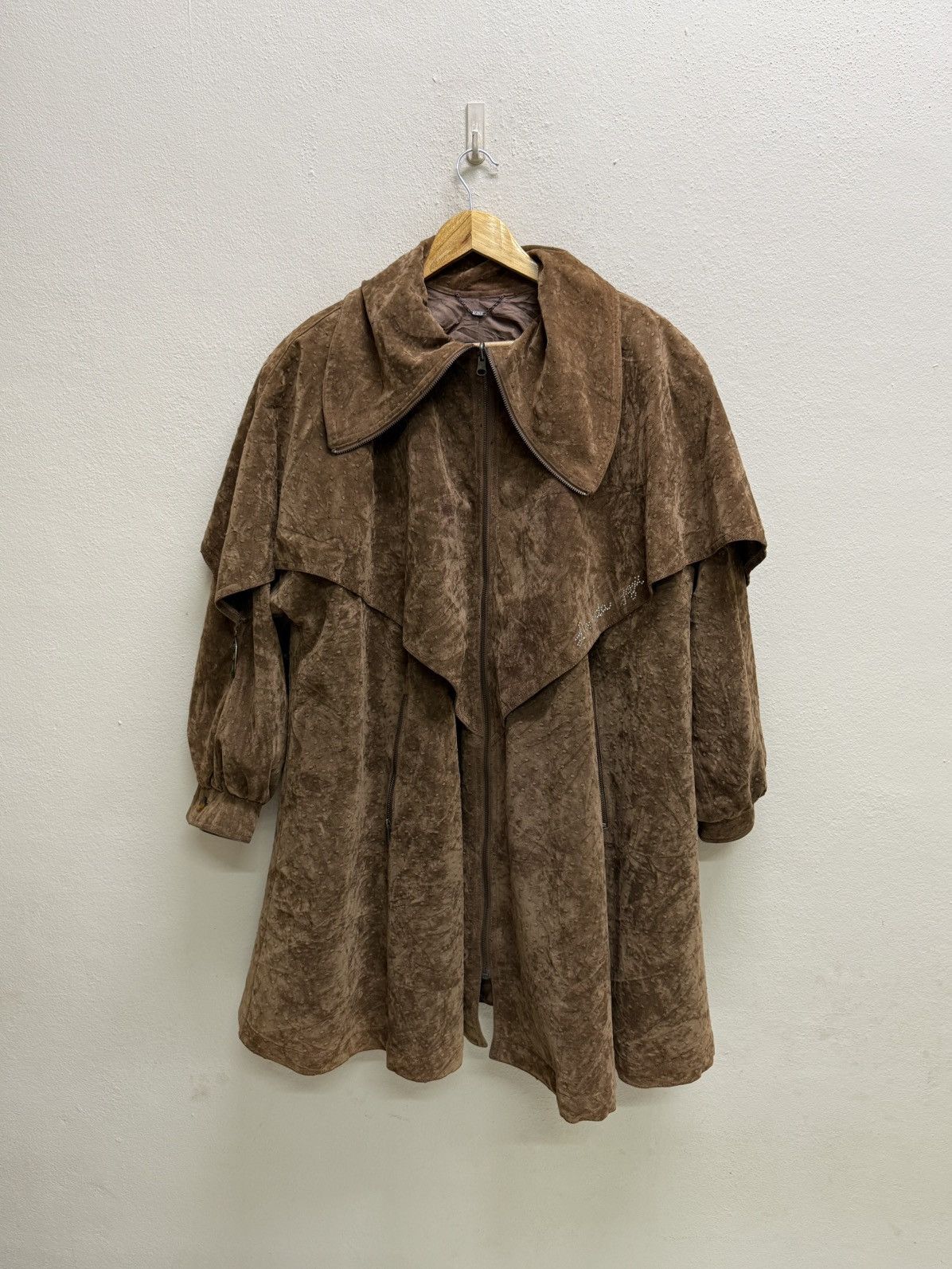 Vintage La Moda Goji Suede Brown Fancy Cloaks Size ONE SIZE - 19 Thumbnail