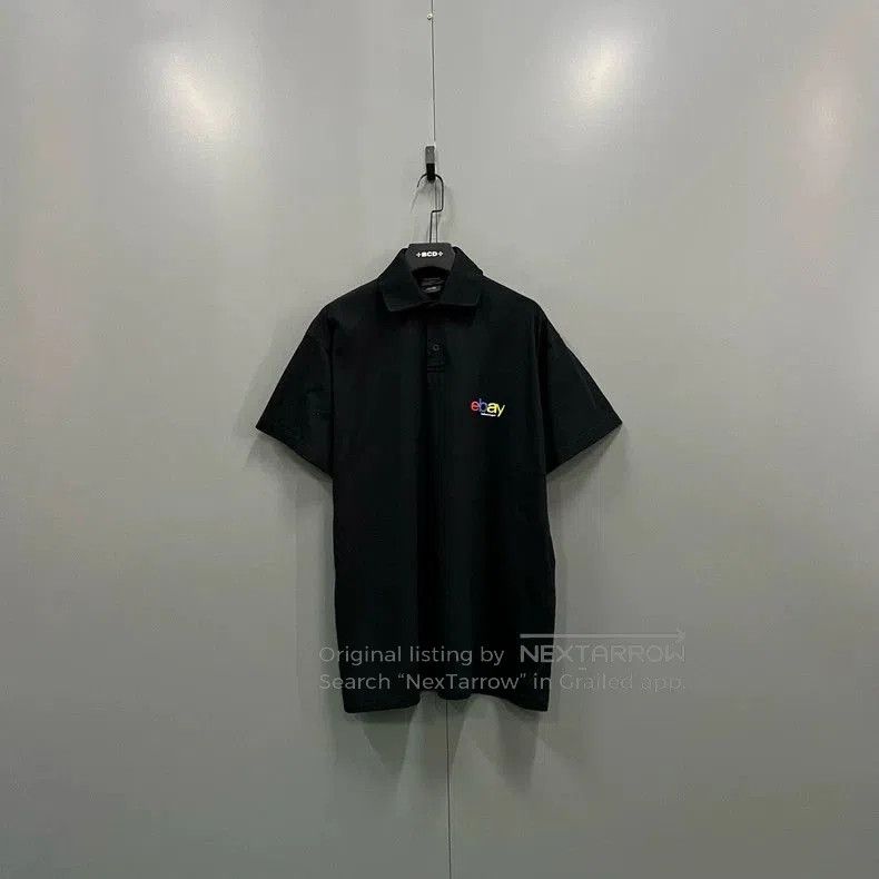 Balenciaga Balenciaga Black Embroidered Polo Shirt. Size US S / EU 44-46 / 1 - 1 Thumbnail