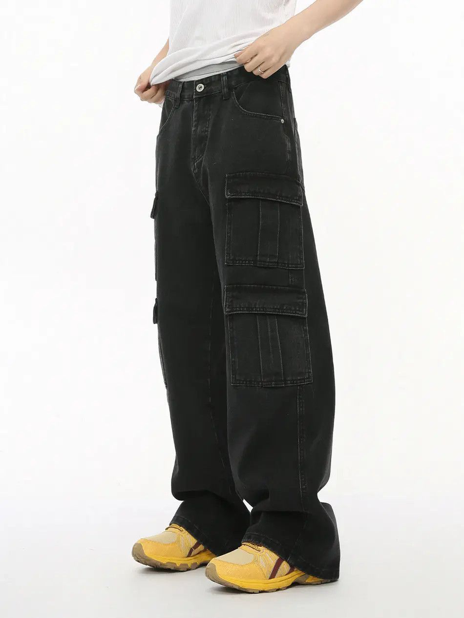 Japanese Brand Retro loose straight leg wide leg pocket jeans Size US 32 / EU 48 - 2 Thumbnail