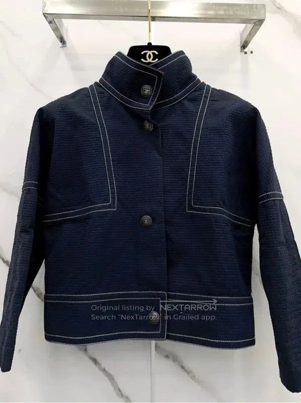 Chanel Chanel Blue Cotton Women’s Jacket . Size S / US 4 / IT 40 - 4 Thumbnail