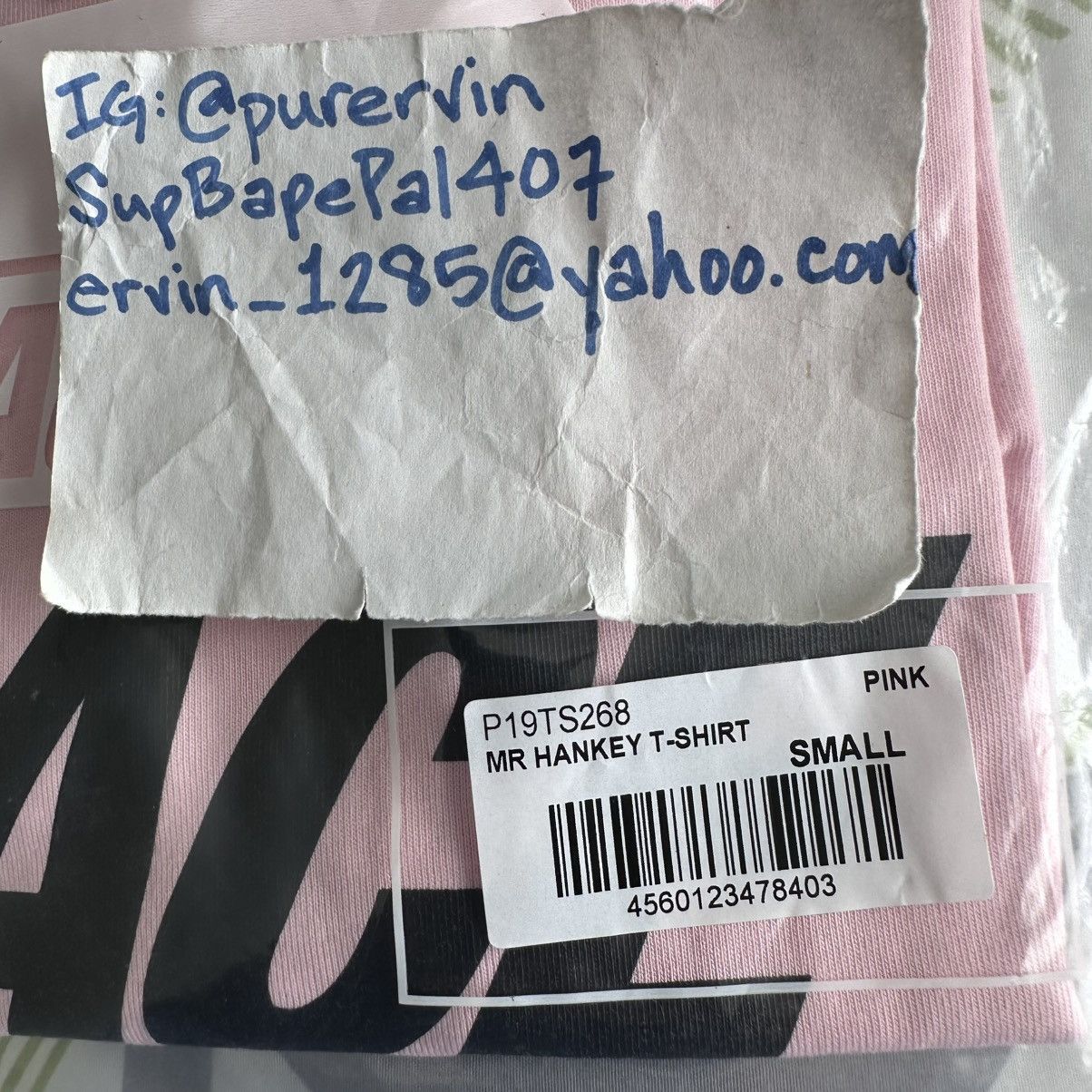 Palace Mr. Hankey Tee Pink size SMALL Size US S / EU 44-46 / 1 - 2 Thumbnail