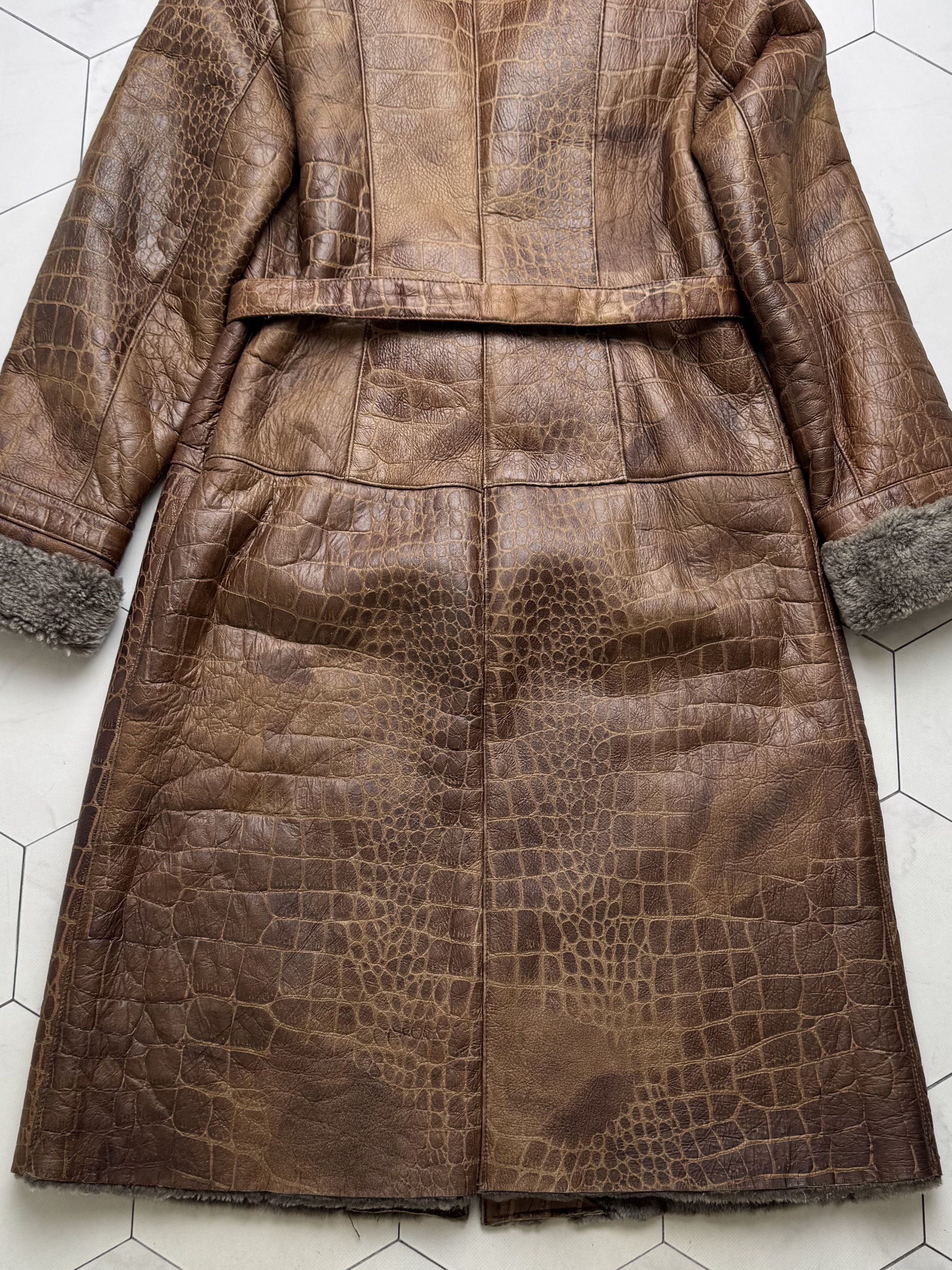 Japanese Brand Vintage Real Sheepskin Coat With Belt (B550)E2D15 Size L / US 10 / IT 46 - 9 Thumbnail
