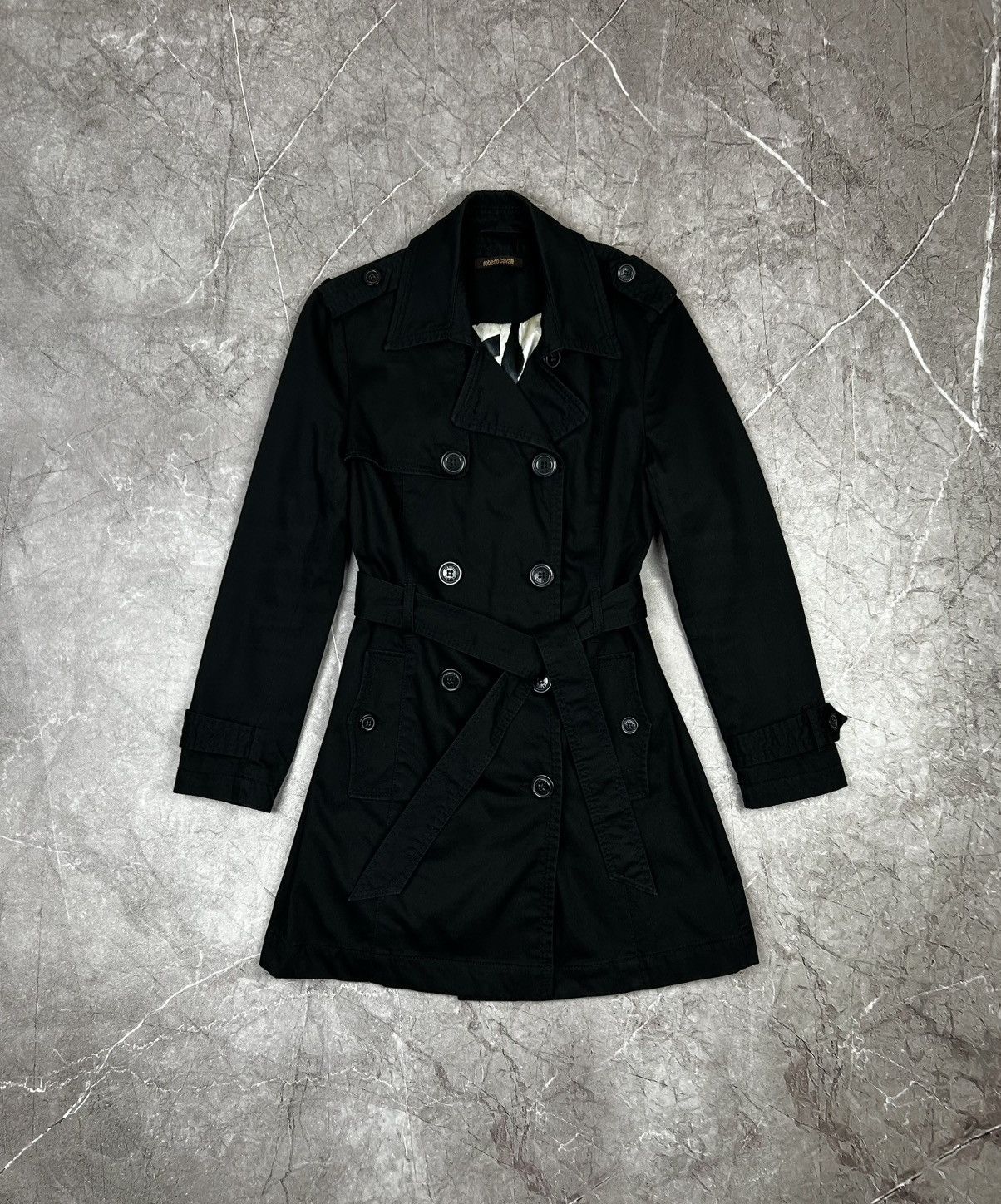 Roberto Cavalli Roberto Cavalli Vintage Trench Womens Size L Size L / US 10 / IT 46 - 1 Thumbnail