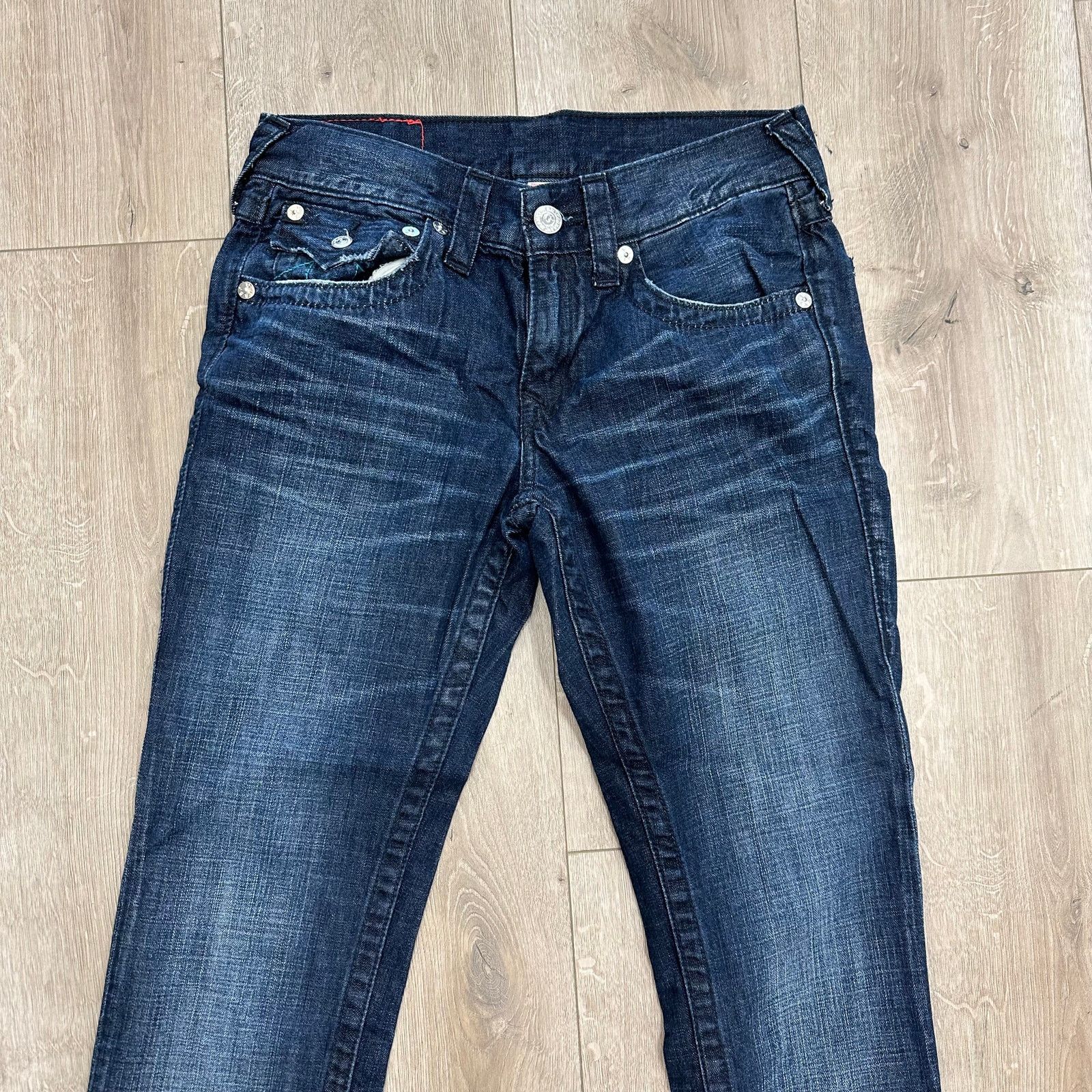 True Religion True Religion Skinny Flap Jeans Pants Dark Blue Size 29 B20 Size US 29 - 2 Thumbnail