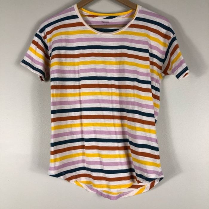 Whisper cotton crewneck shop tee in lennie stripe