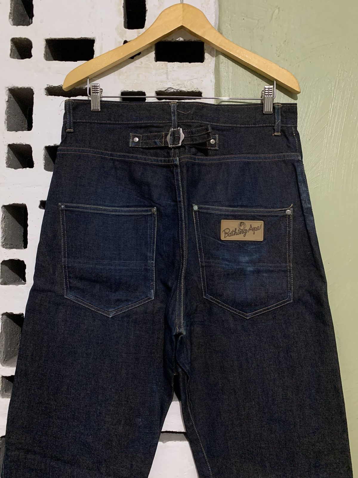Bape Vintage A Bathing Ape - Buckle Back Selvedge Denim Size US 33 - 2 Thumbnail