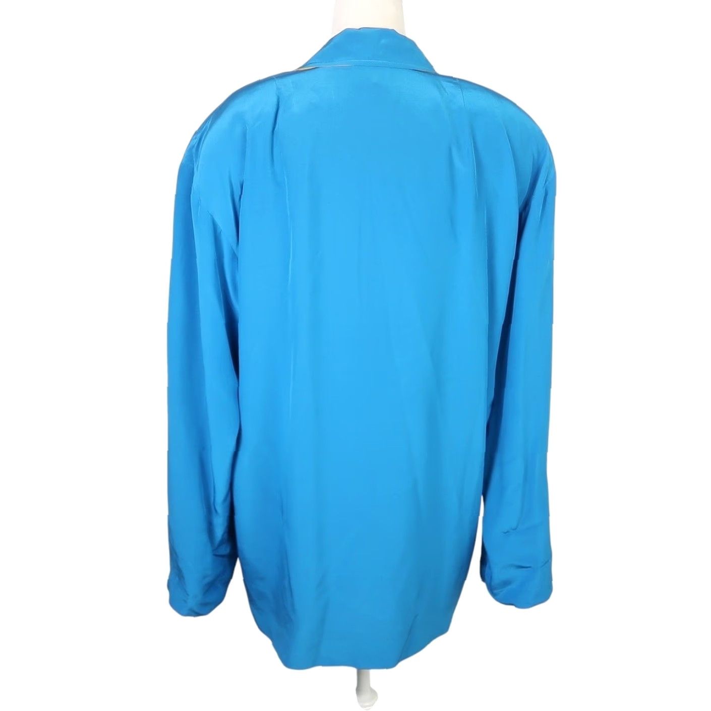 Anne Klein VINTAGE Anne Klein Blazer Jacket Silk Blue 90s Small Women Slim? Size S / US 4 / IT 40 - 4 Thumbnail