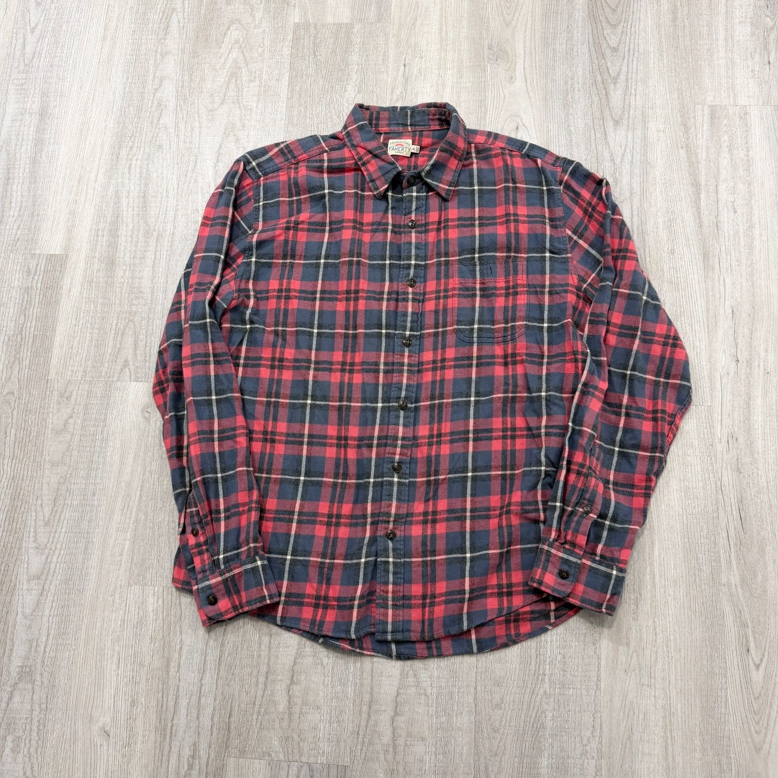 Faherty Faherty Flannel Shirt Men's Extra Large XL Red Blue Plaid Size US XL / EU 56 / 4 - 1 Thumbnail