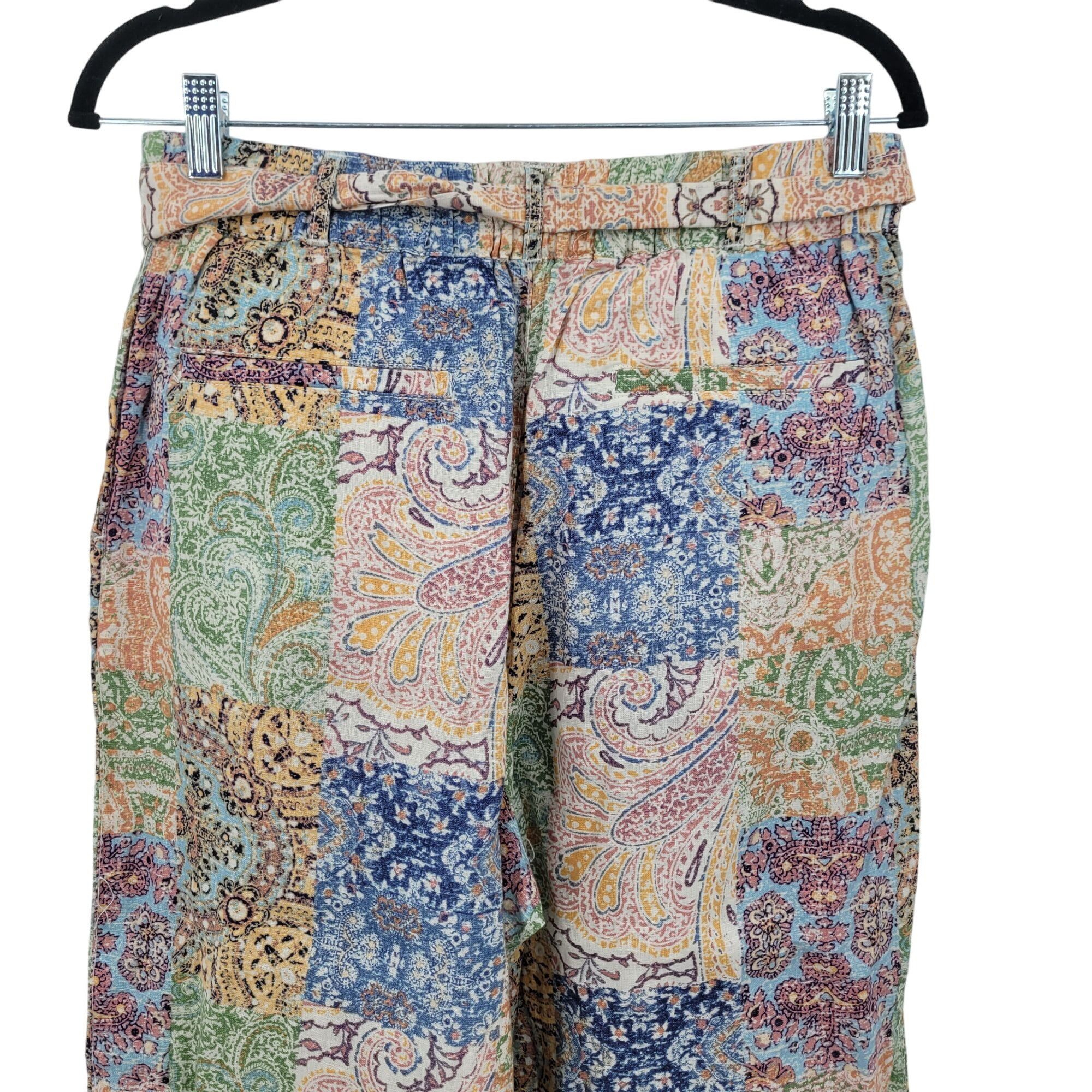 Rachel Zoe Rachel Zoe Womens Linen Multicolor Paisley Patchwork Wide-Le Size 30" / US 8 / IT 44 - 11 Thumbnail