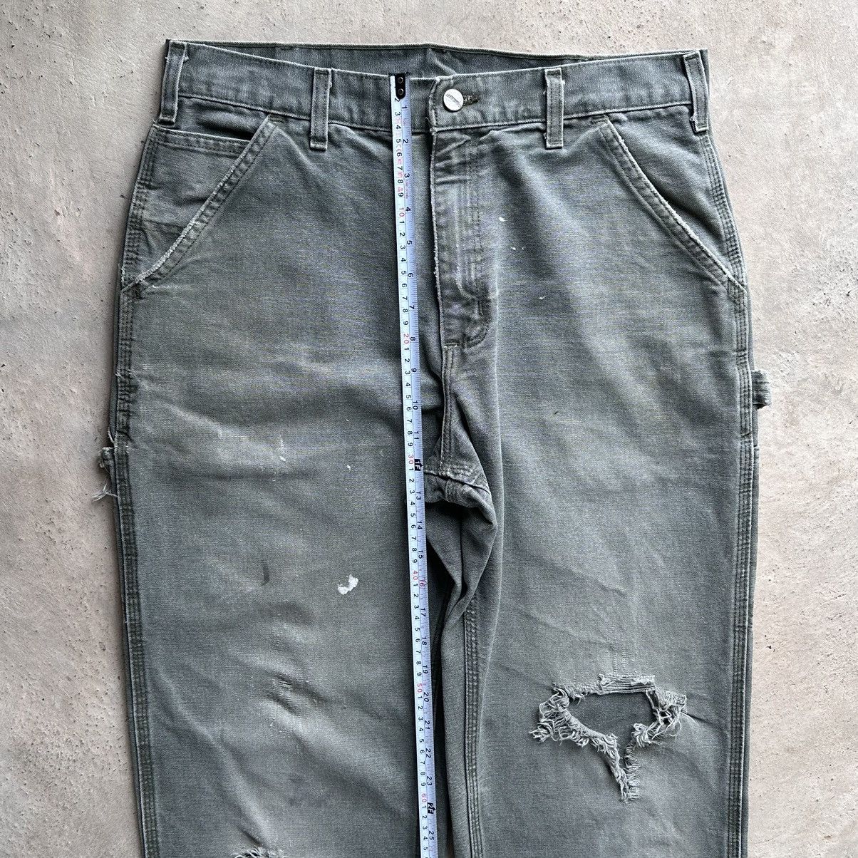 Carhartt × Vintage (33x31) Crazy Distressed Carhartt Carpenter Pants B11 MOS Size US 33 - 9 Thumbnail