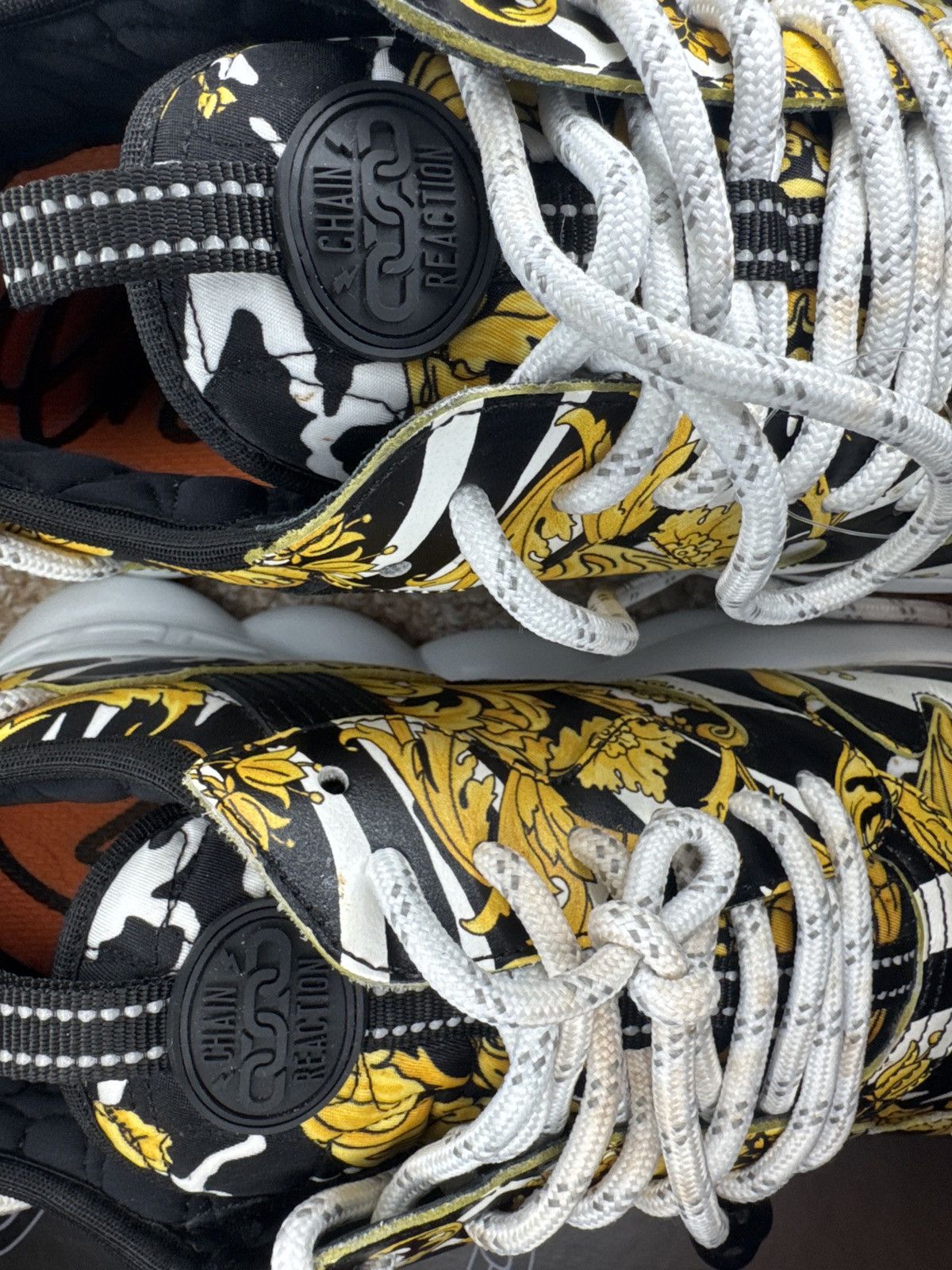 Versace Mens Versace Chain Reaction Black/Gold and White Size 45 Size US 10 / EU 43 - 4 Thumbnail