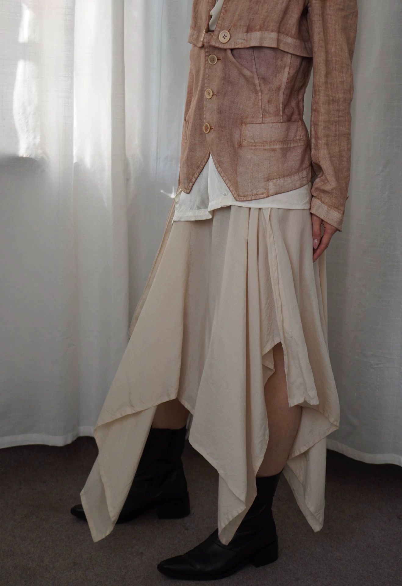 Yohji Yamamoto Yohji Yamamoto 2000s Femme Irregular Hem Skirt Size 1 Size 26" / US 2 / IT 38 - 6 Thumbnail