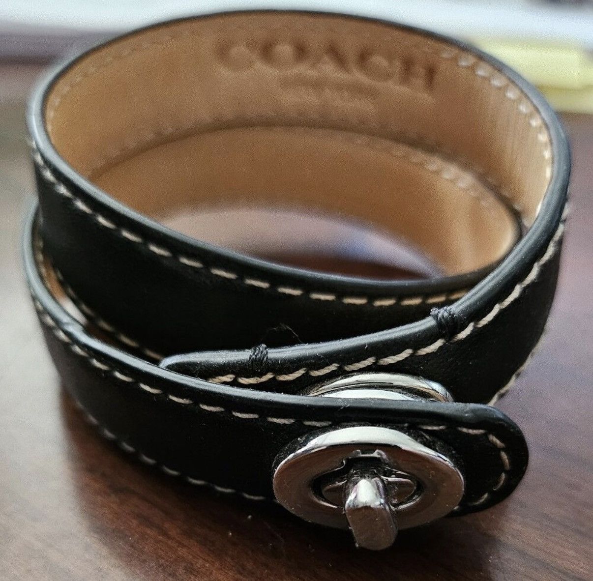 Coach Coach Leather Turnlock Double Wrap Bracelet Size ONE SIZE - 2 Thumbnail
