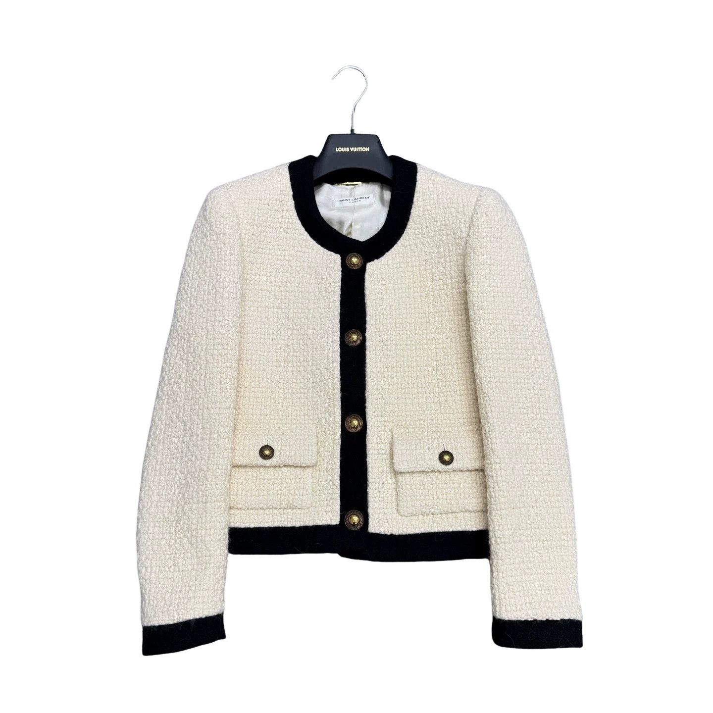 Saint Laurent Paris Saint Laurent Tweed Trimmed Jacket Size 34 Size XS / US 0-2 / IT 36-38 - 1 Thumbnail