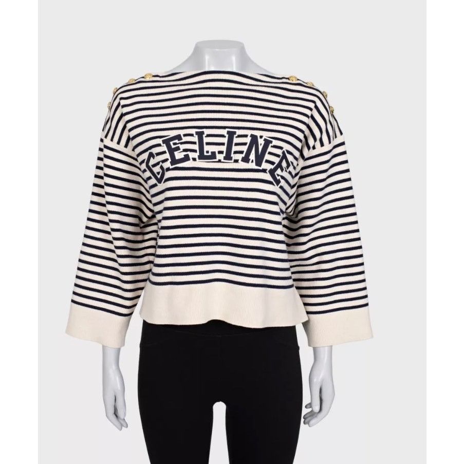 Celine Celine Striped Oversize Knit Jumper Sweater Size M Size M / US 6-8 / IT 42-44 - 1 Thumbnail