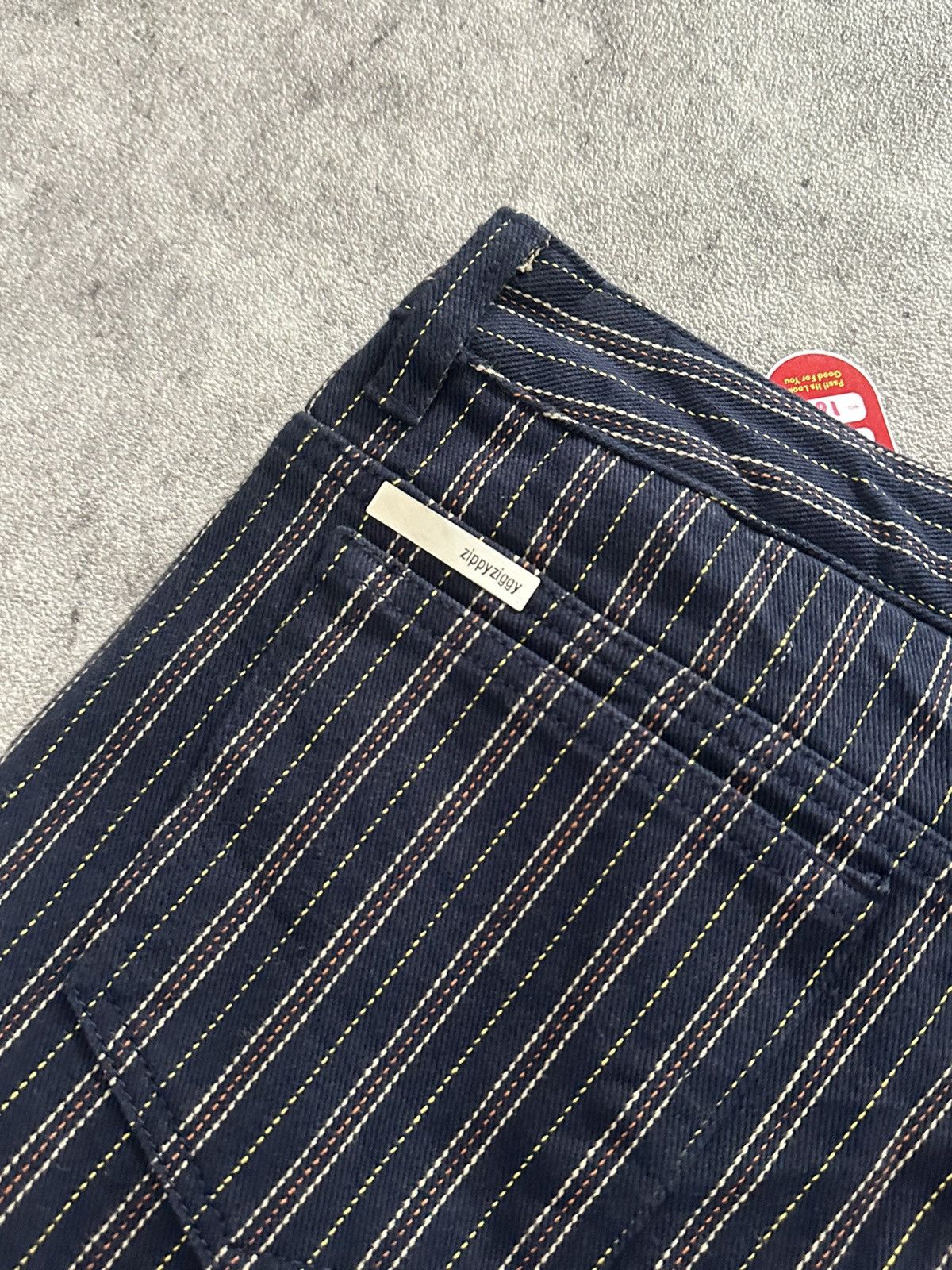Tornado Mart 2000s Japanese Zippyziggy Striped Flared Denim Jeans Size US 29 - 7 Thumbnail