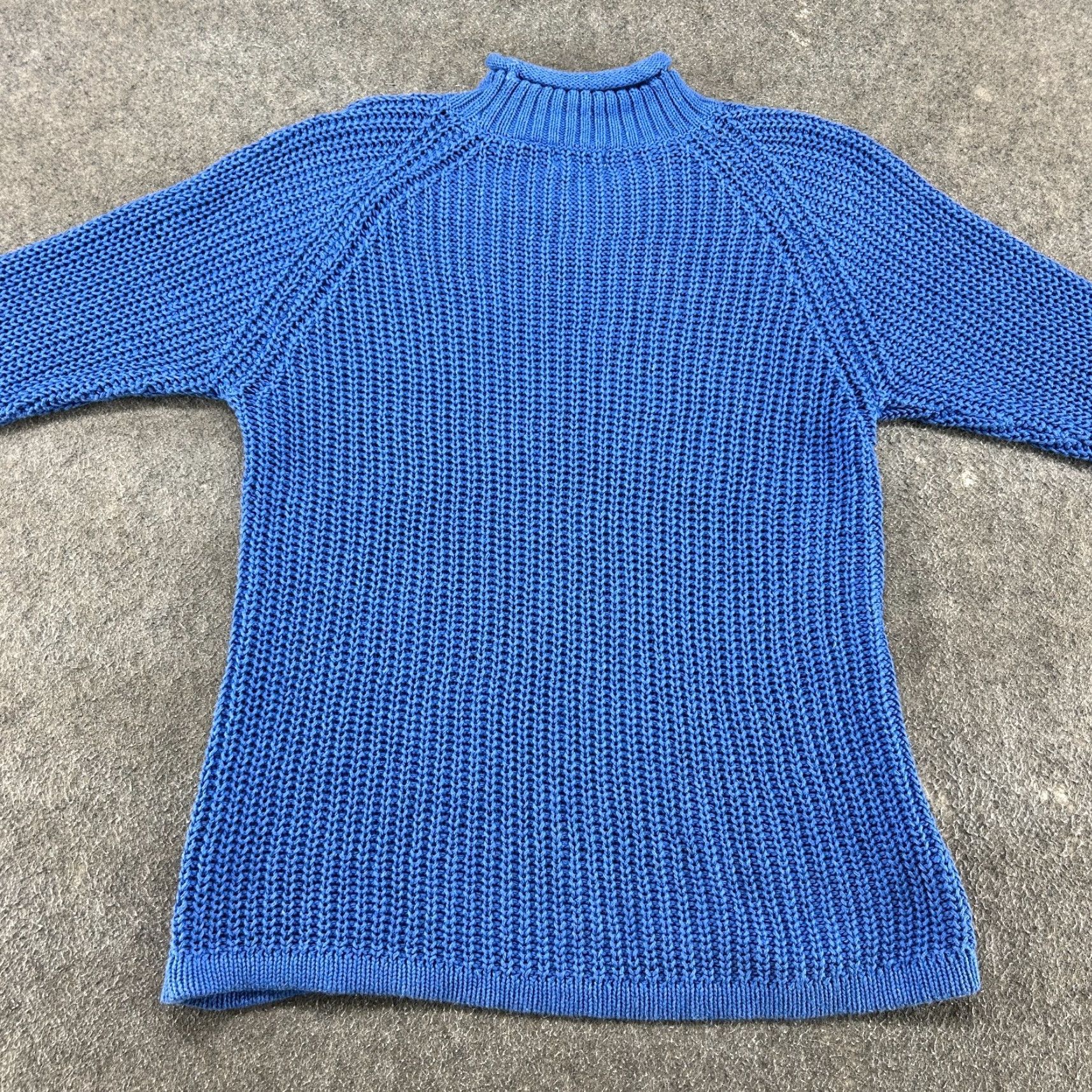 Vintage VINTAGE Honors Sweater Womens L Blue Cable Knit Mock Pullover 90s 80s Size L / US 10 / IT 46 - 5 Thumbnail