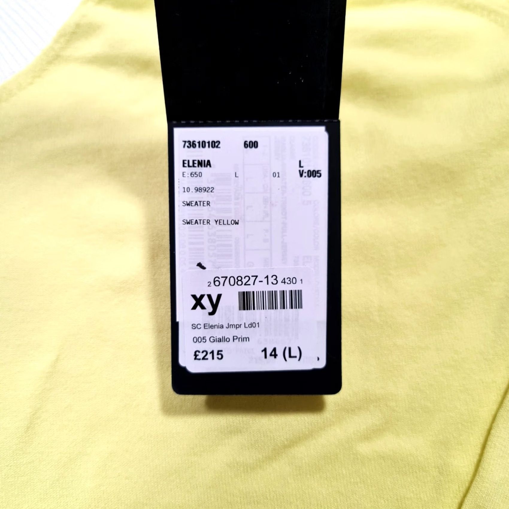 Sportmax SportMax Womens Jumper Yellow L Long Sleeve V-Neck Pullover Knit Top Size L / US 10 / IT 46 - 6 Thumbnail