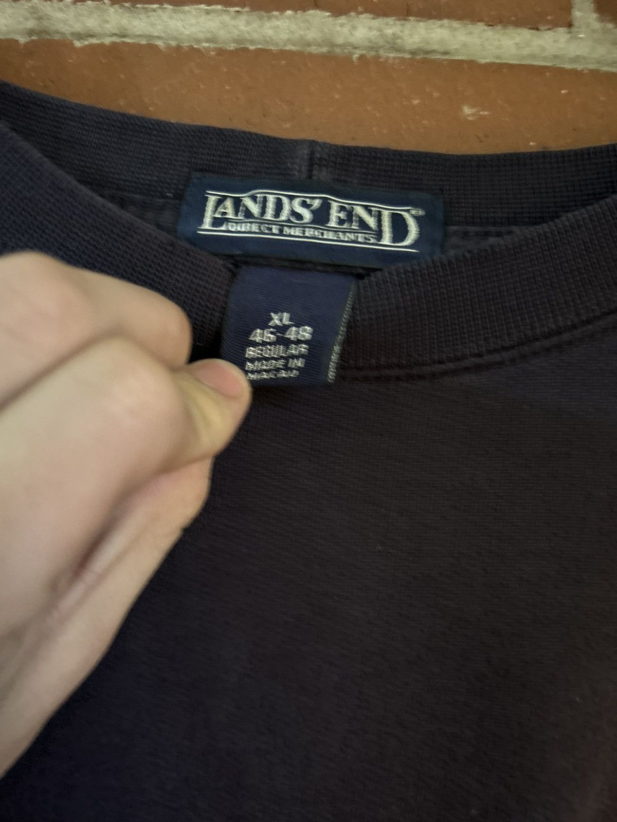Lands' End × Vintage Vintage and Distressed Purple Sweater Size US XL / EU 56 / 4 - 4 Thumbnail