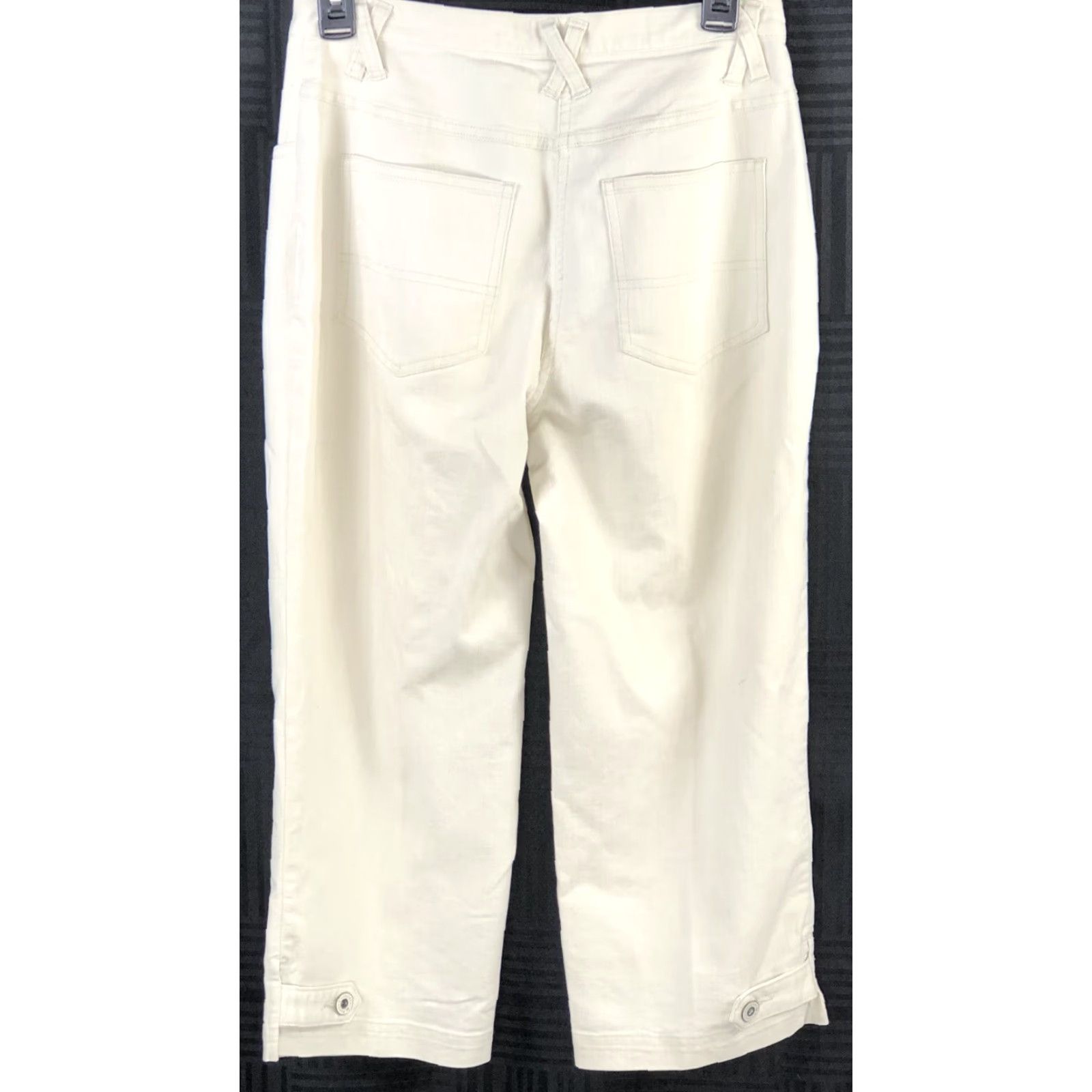 Vintage Christopher Banks Cropped Pants Ivory Mid Rise Pockets Stretch Summer Beach Women 4 Size 27" / US 4 / IT 40 - 2 Thumbnail