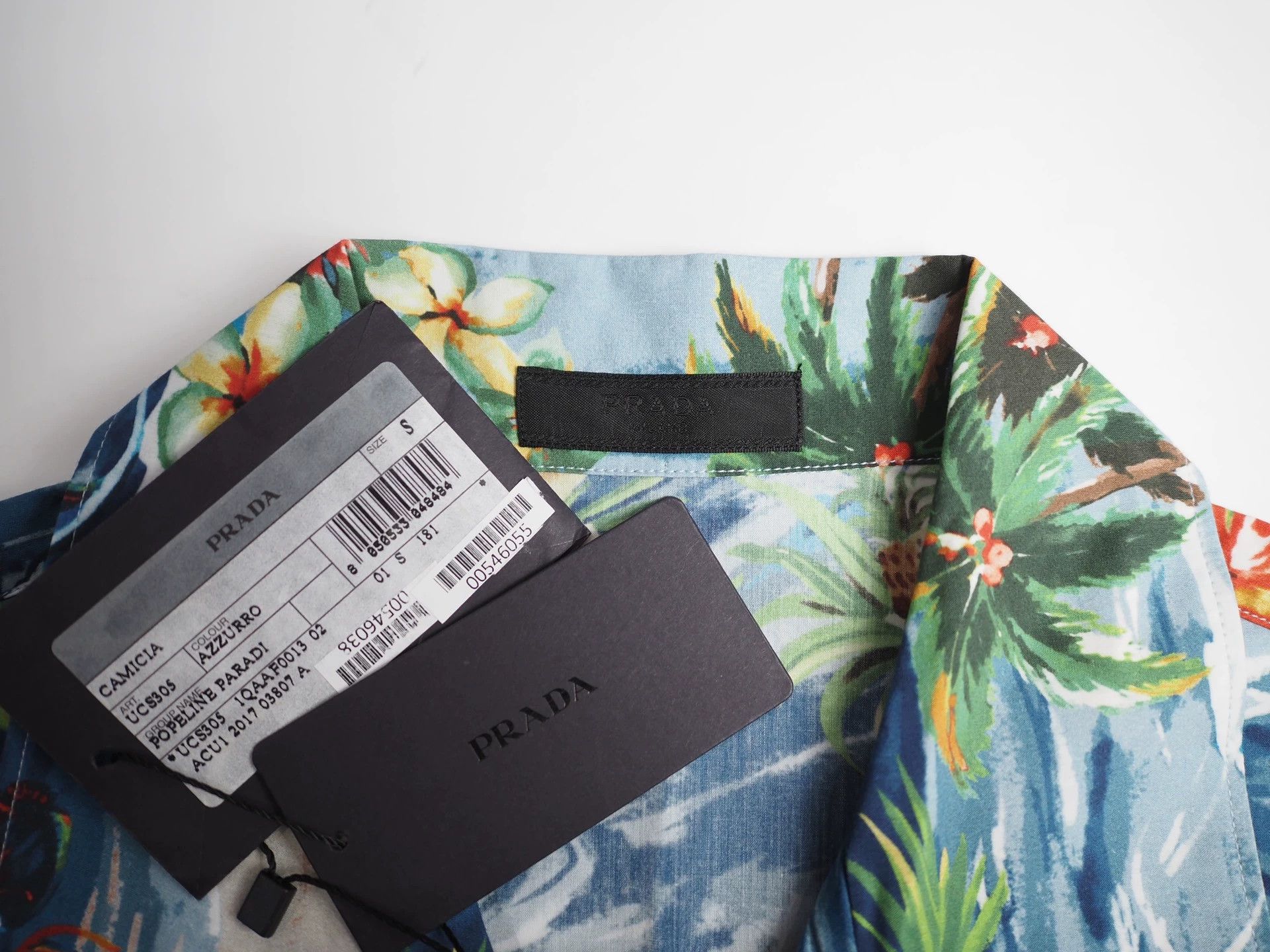 Prada PRADA Blue Palm Tree Hawaiian Shirt Size US S / EU 44-46 / 1 - 4 Thumbnail