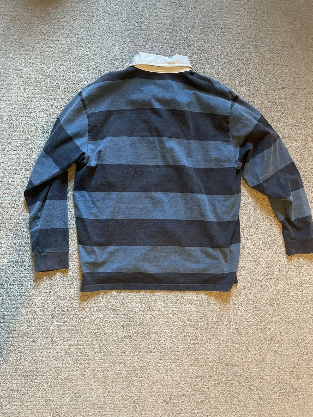 Vintage Monochrome blue striped polo long sleeve Size US L / EU 52-54 / 3 - 3 Thumbnail
