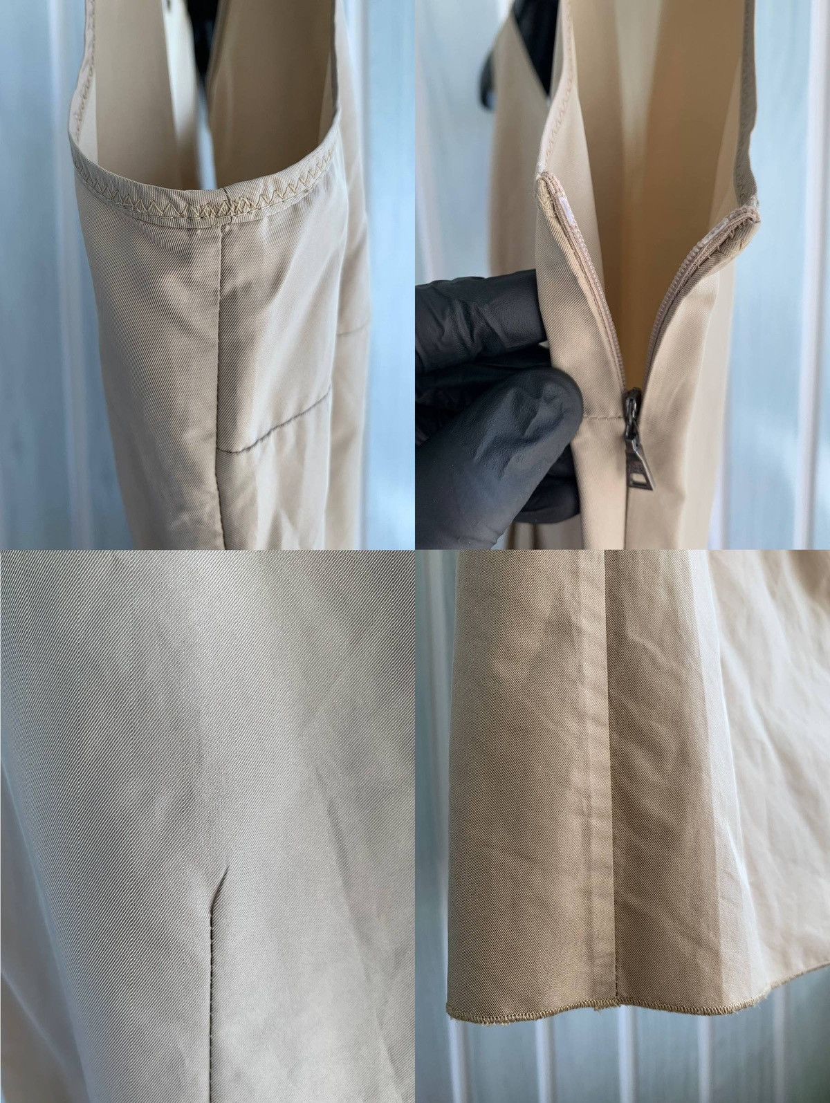 Prada Prada Beige Polyester Zip Pleated Sleeveless Fit Flare Dress Size S / US 4 / IT 40 - 21 Thumbnail