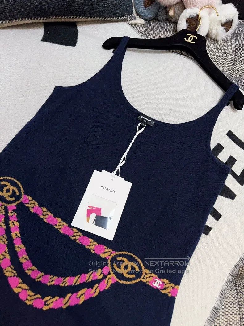 Chanel Chanel Ski Series Dark Blue Knitted Pink Jewellery Belt Pr Size XS / US 0-2 / IT 36-38 - 4 Thumbnail