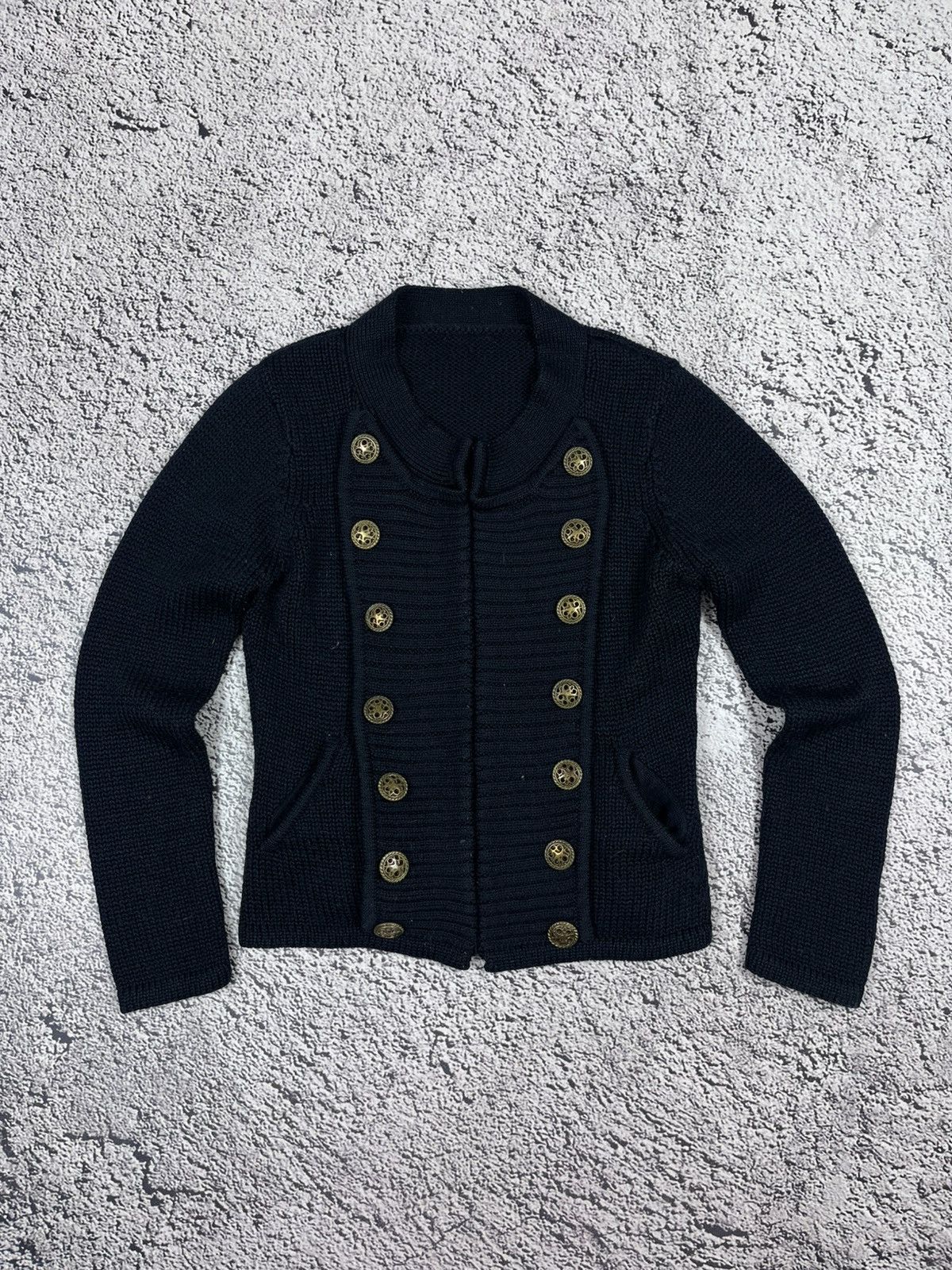 Japanese Brand Vintage Y2K Napoleon Military Knit AvantGarde Jacket Gothic Size S / US 4 / IT 40 - 1 Thumbnail