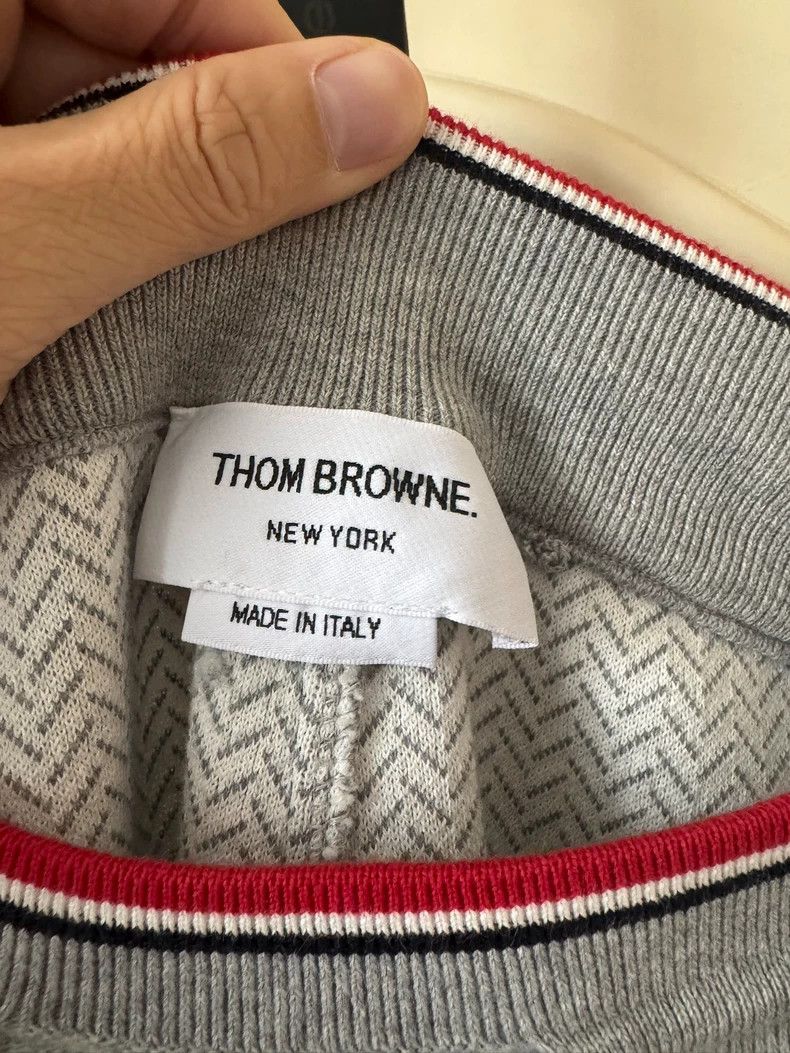 Thom Browne Thom browne Size 0 Gray heringe-printed sweatpants 2504-Ne Size US 27 - 5 Thumbnail