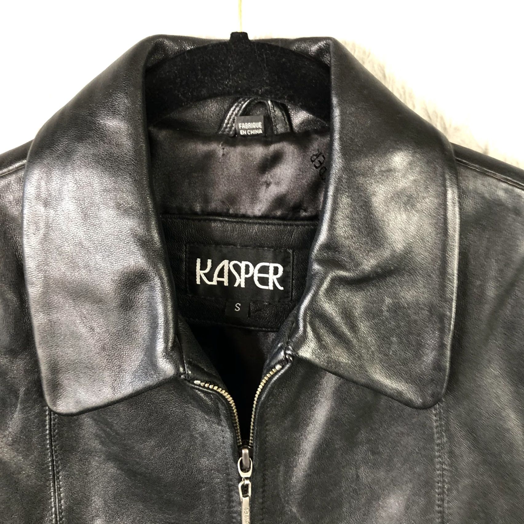 Kasper Kasper Jacket Womens S Black Genuine Leather Zip Collared Lined Classic Size S / US 4 / IT 40 - 5 Thumbnail