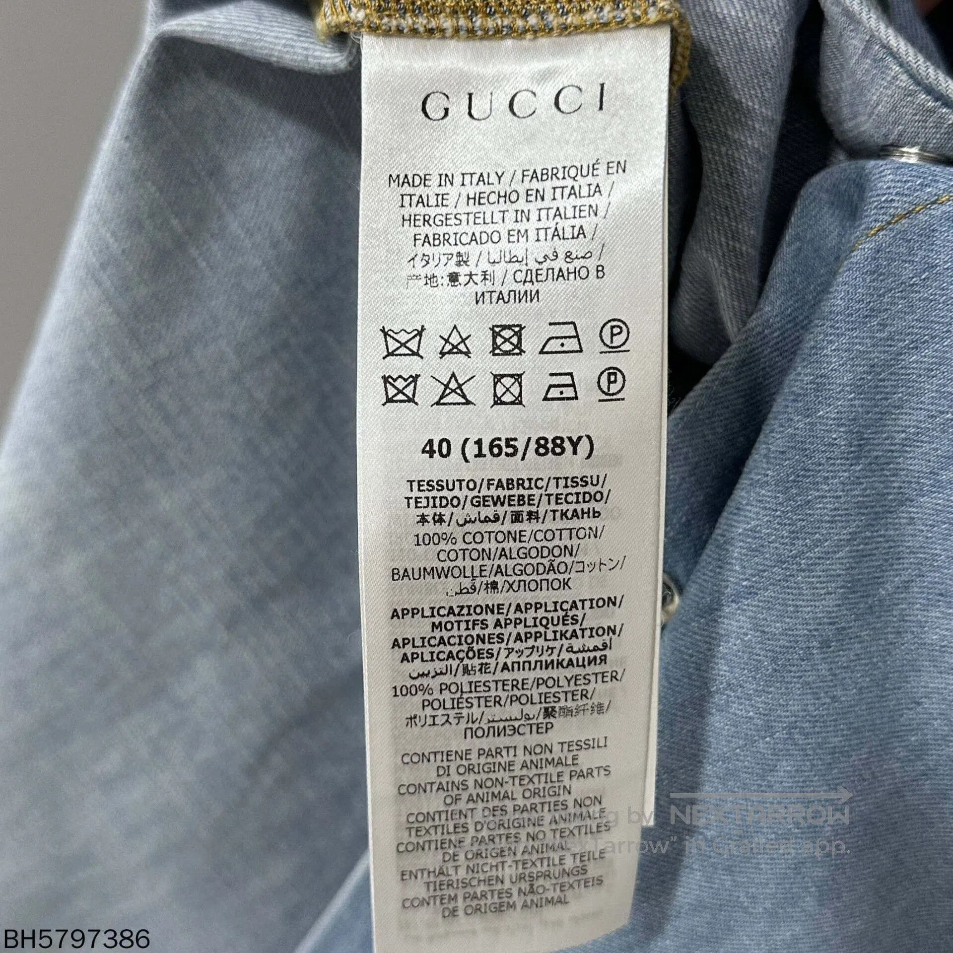 Gucci apple logo embroidered denim shirt jacket. Size US M / EU 48-50 / 2 - 6 Thumbnail