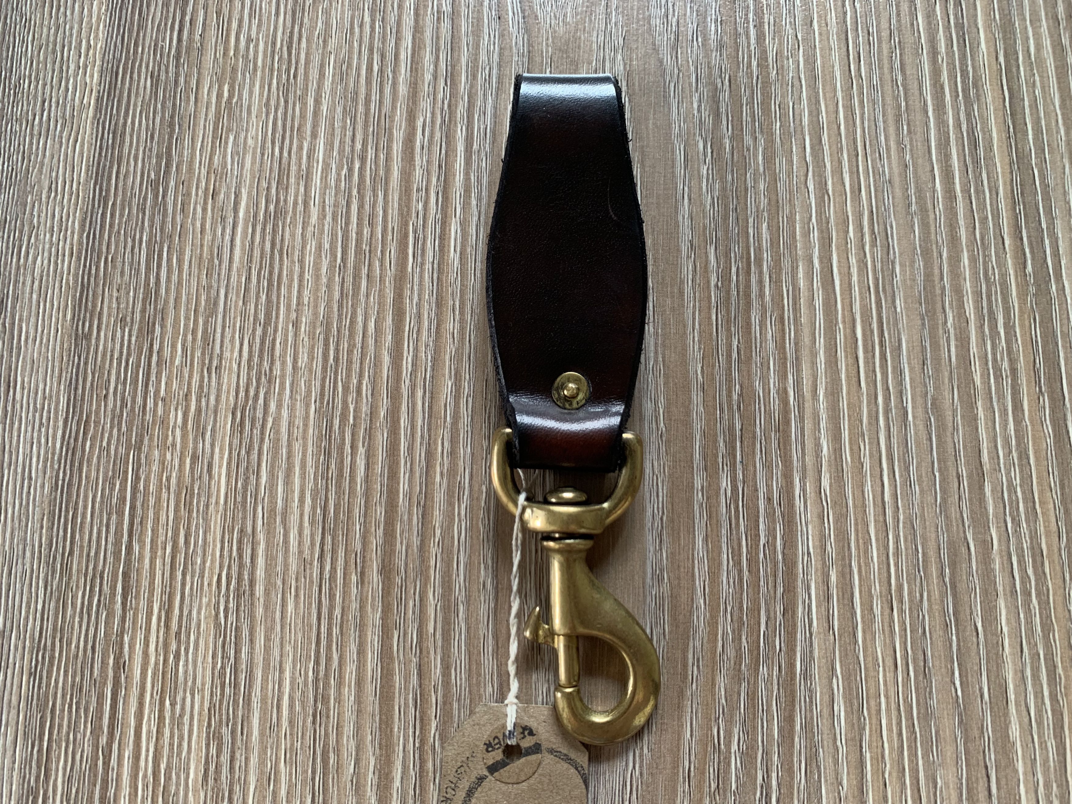 Handmade Black Heavy Leather Keychain With Carabiner Size ONE SIZE - 3 Thumbnail