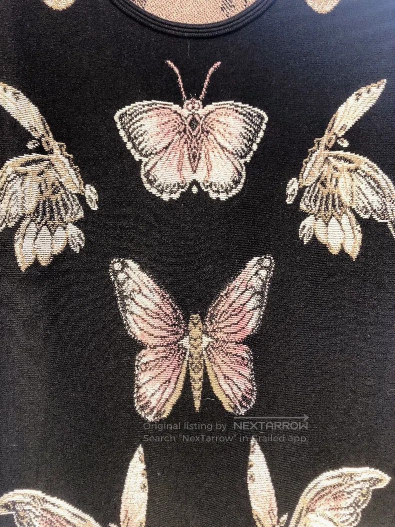 Alexander McQueen Alexander Mcqueen Black butterfly print pattern knitted dr Size L / US 10 / IT 46 - 4 Thumbnail