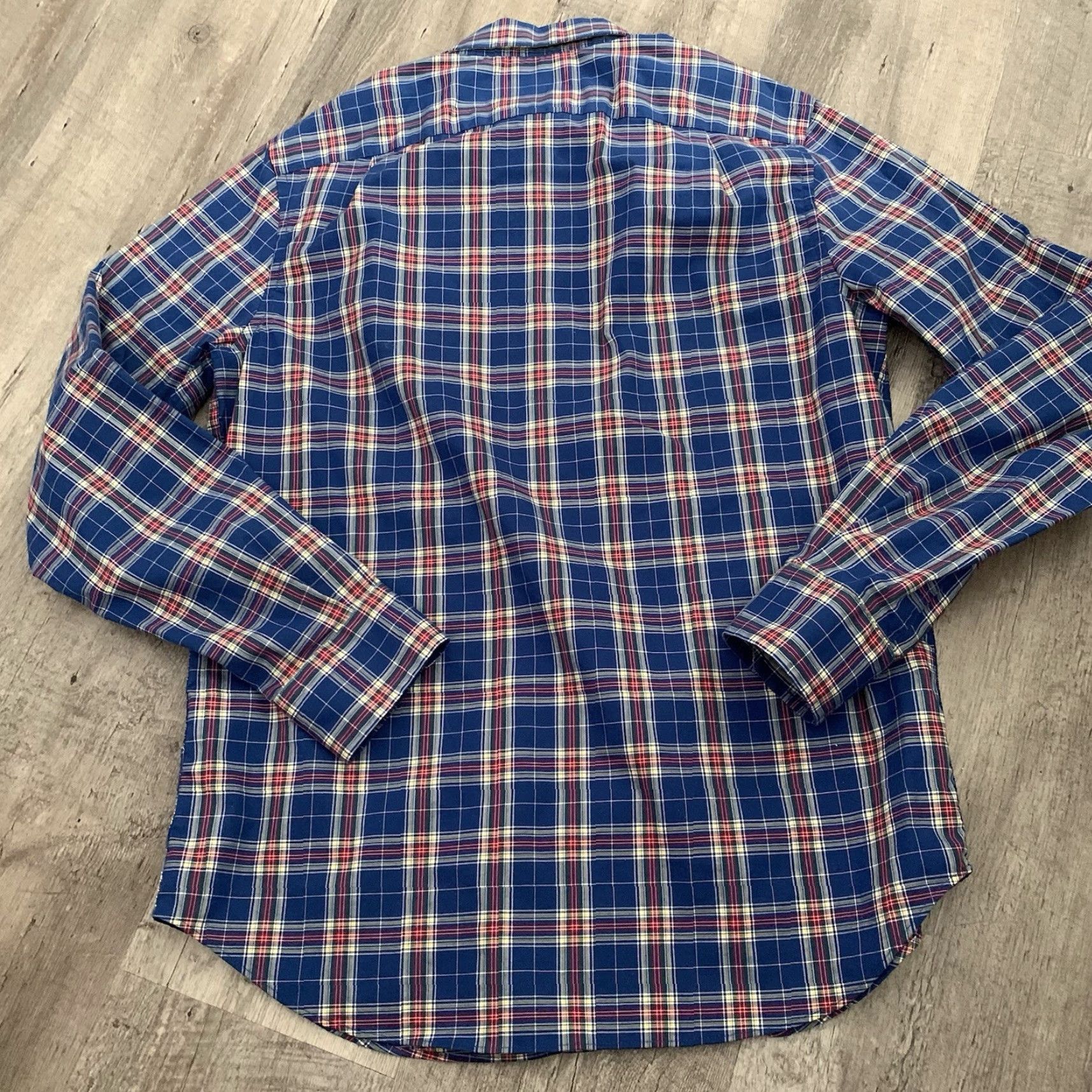 Nautica Nautica Flex Classic Fit Shirt Mens S Navy Blue Plaid Button-Up Stretch Size US S / EU 44-46 / 1 - 5 Thumbnail