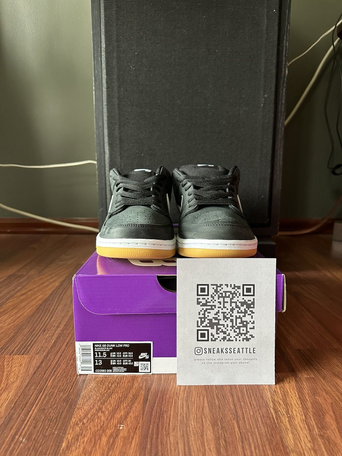 Nike Nike SB Dunk Low Pro Black Gum Size 11.5M CD2563-006 Size US 11.5 / EU 44-45 - 7 Thumbnail