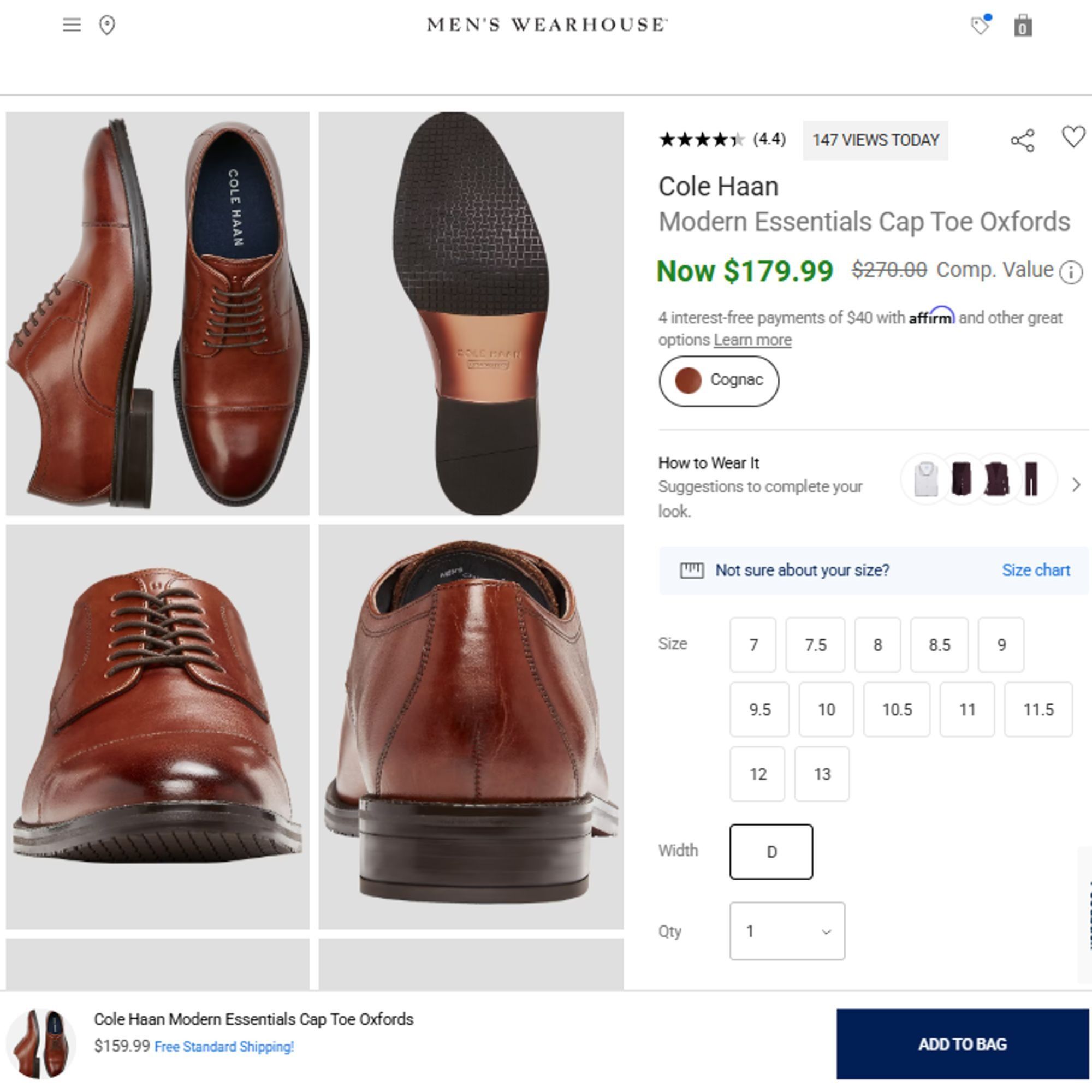 Cole Haan NEW Cole Haan Modern Essentials Brown Leather Dress Shoe 8.5 Size US 8.5 / EU 41-42 - 5 Thumbnail