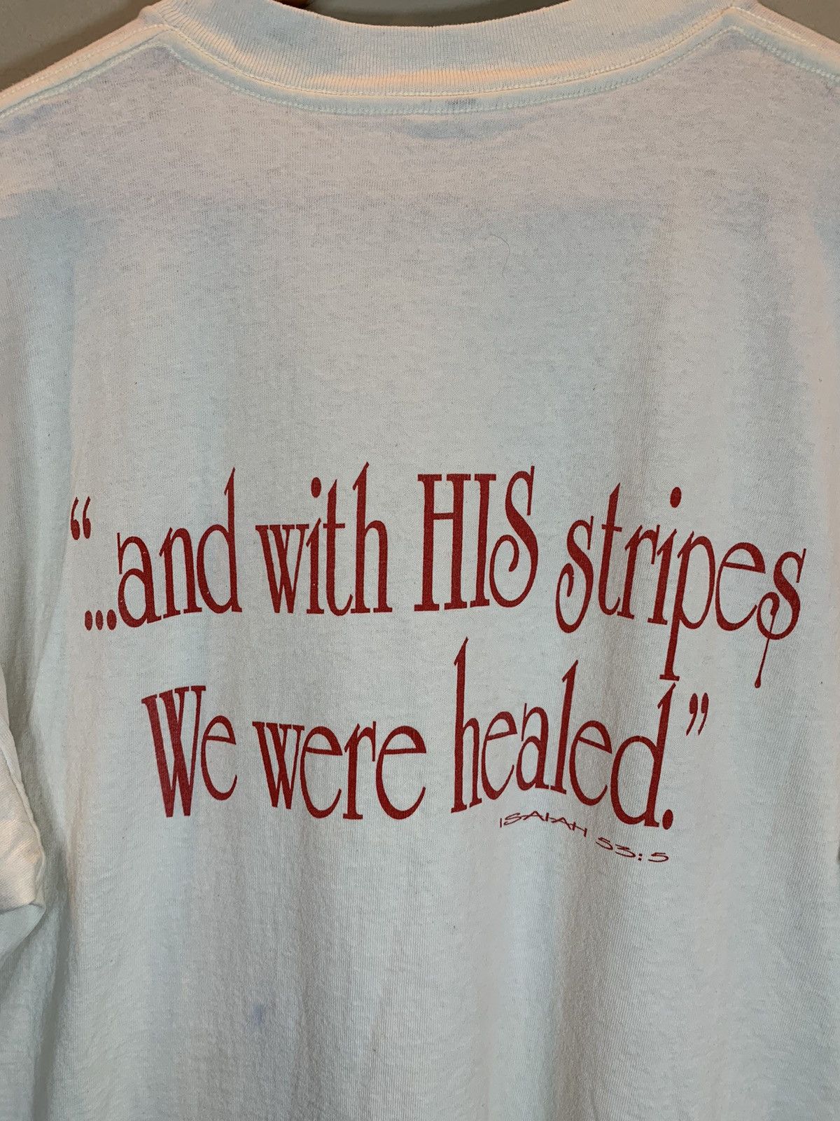 Vintage *RARE* Vintage 1993 Living Epistles Look At Jesus Back Shirt Size US XL / EU 56 / 4 - 4 Thumbnail