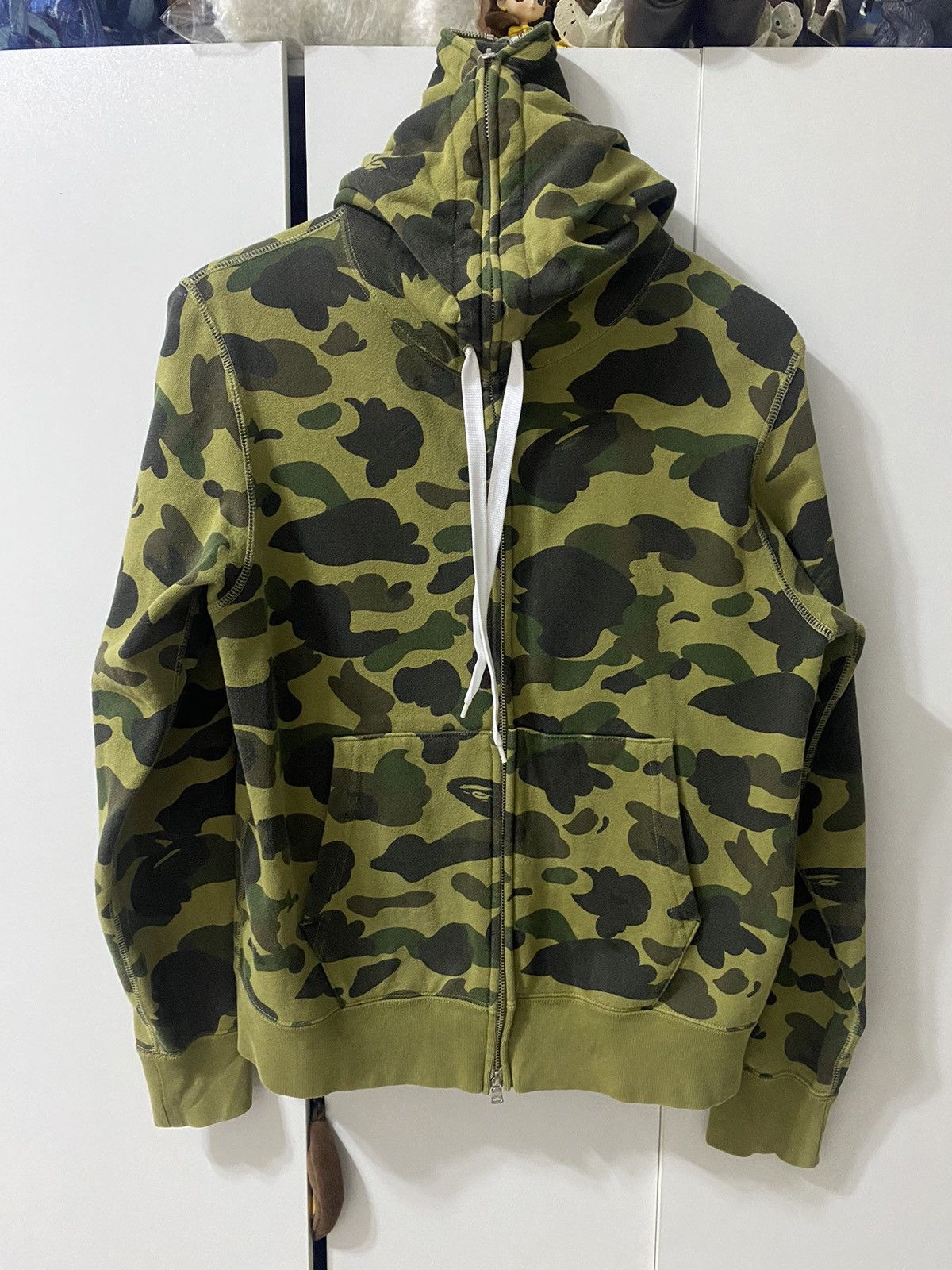 image of Bape 1St Camo Full Zip Hoodie in Green, Men's (Size Medium)