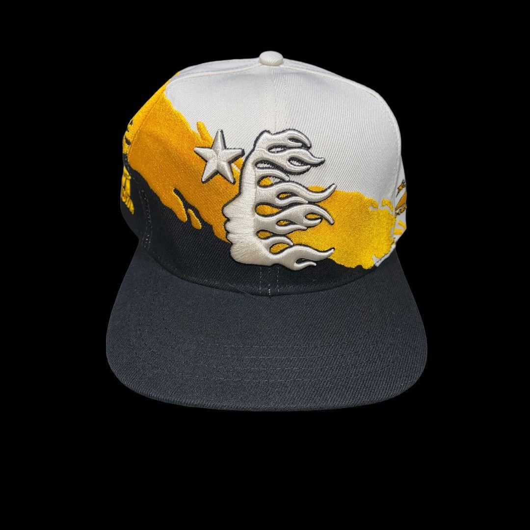 image of Unreleased Hellstar Yellow Paintbrush Snapback Hat, Men's