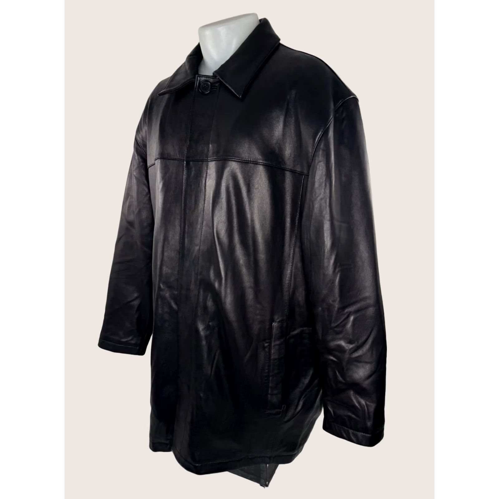 Vintage MARC New York - Supple Soft LEATHER Mens XXL Shoulder Pad Jacket - EXCELLENT Jacket Mens 2XL Black Leather 90s Style Size US XXL / EU 58 / 5 - 1 Thumbnail