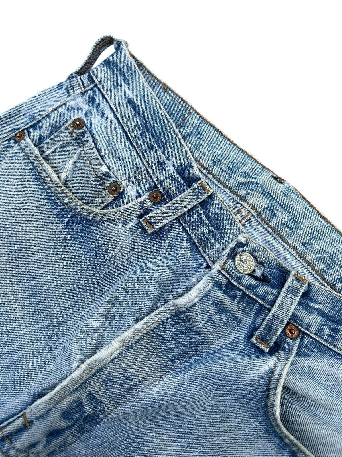 Levi's 80's THRASHED Levi's 524 Selvedge Reconstructed Repair Denim Size US 29 - 11 Thumbnail