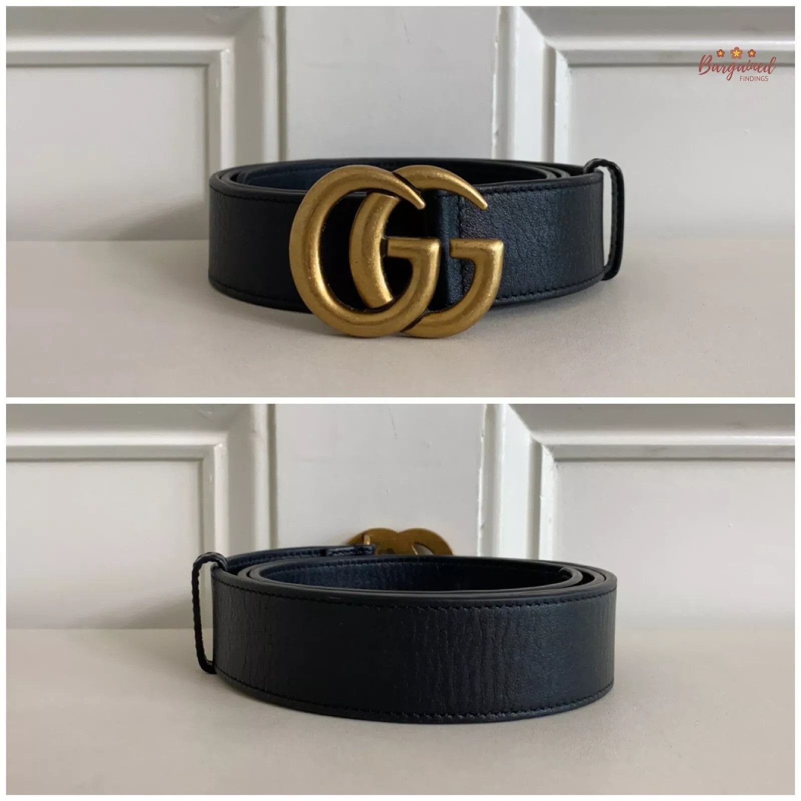 Gucci Gucci Smooth Calfskin Leather Gold Double G Buckle Belt Size 32 - 2 Thumbnail